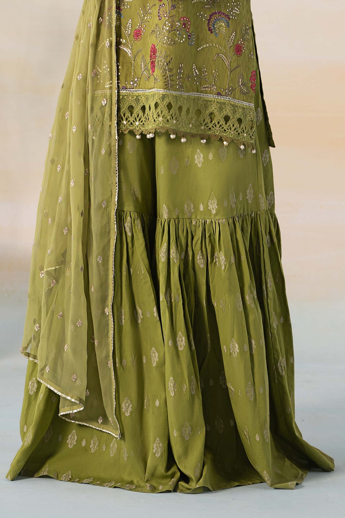 3 Piece Embroidered Self Jacquard Suit