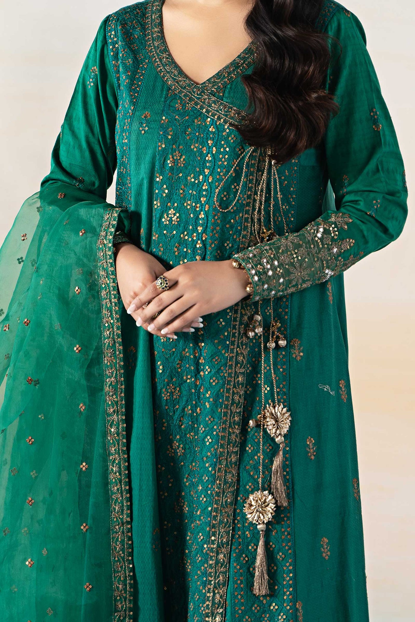 3 Piece Embroidered Dobby Suit