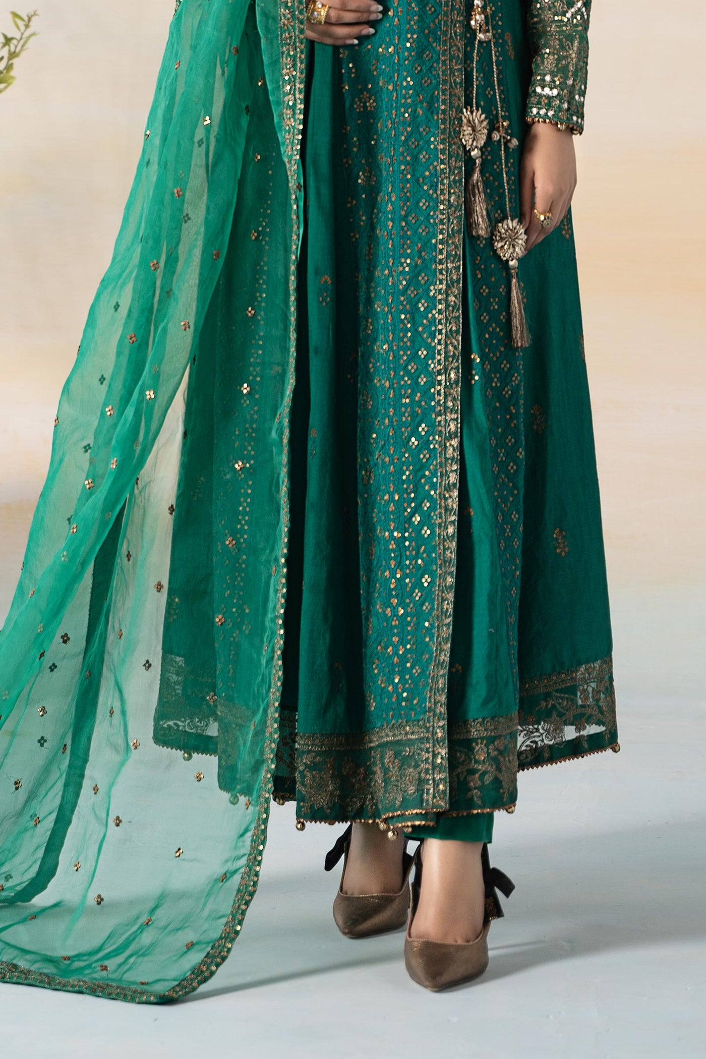 3 Piece Embroidered Dobby Suit