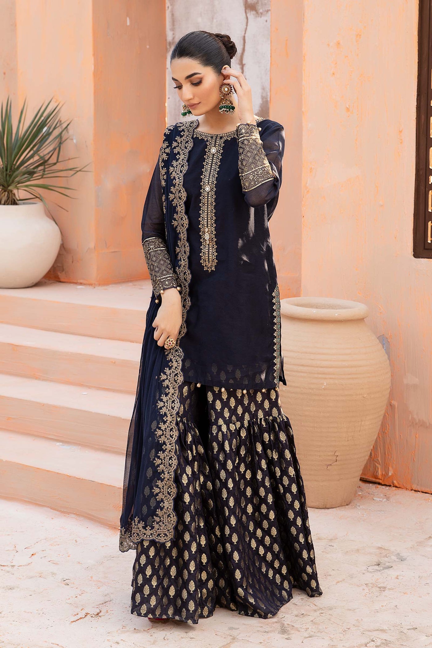 3 Piece Dyed Paper Cotton Suit