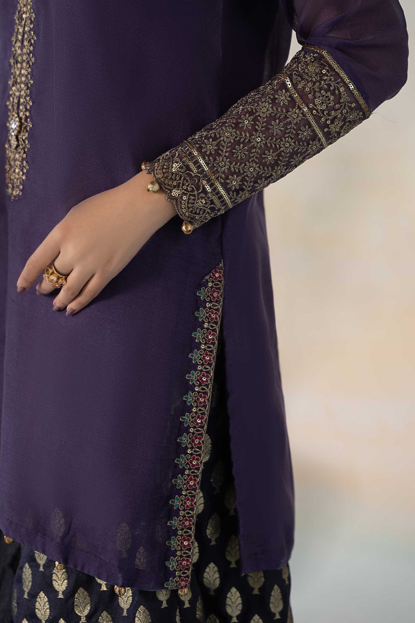 3 Piece Dyed Paper Cotton Suit | DW-EF24-104