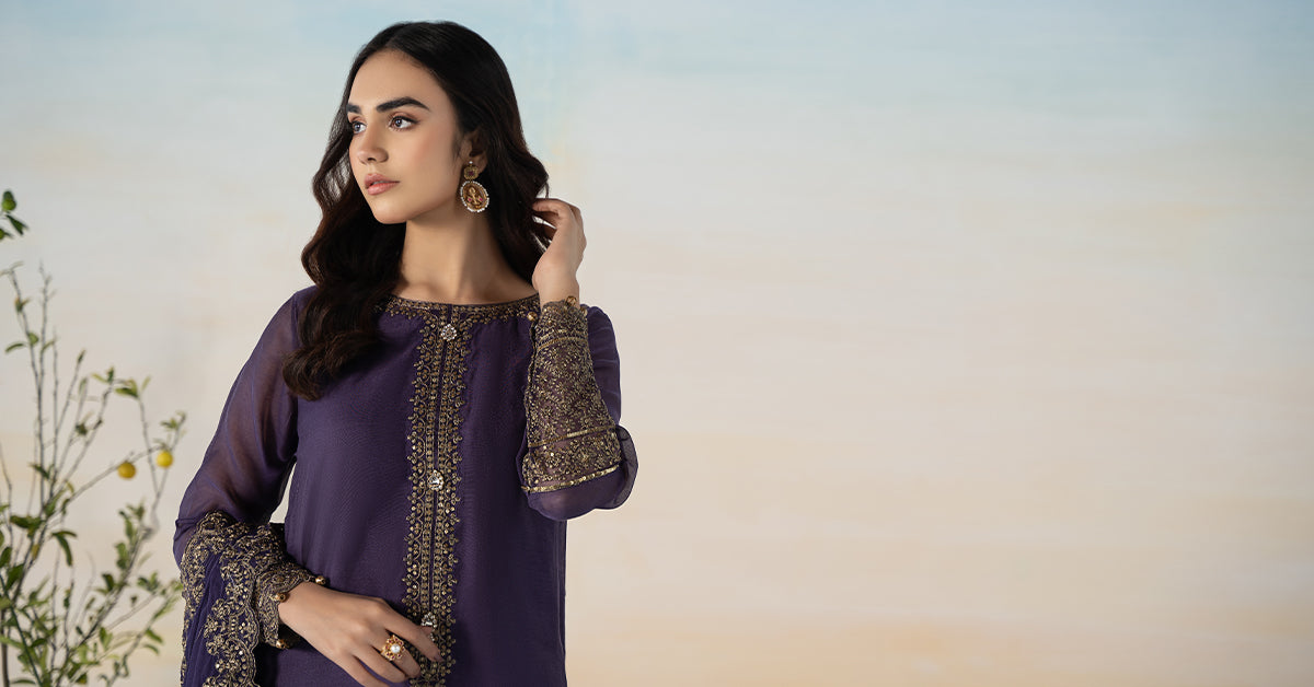 3 Piece Dyed Paper Cotton Suit | DW-EF24-104