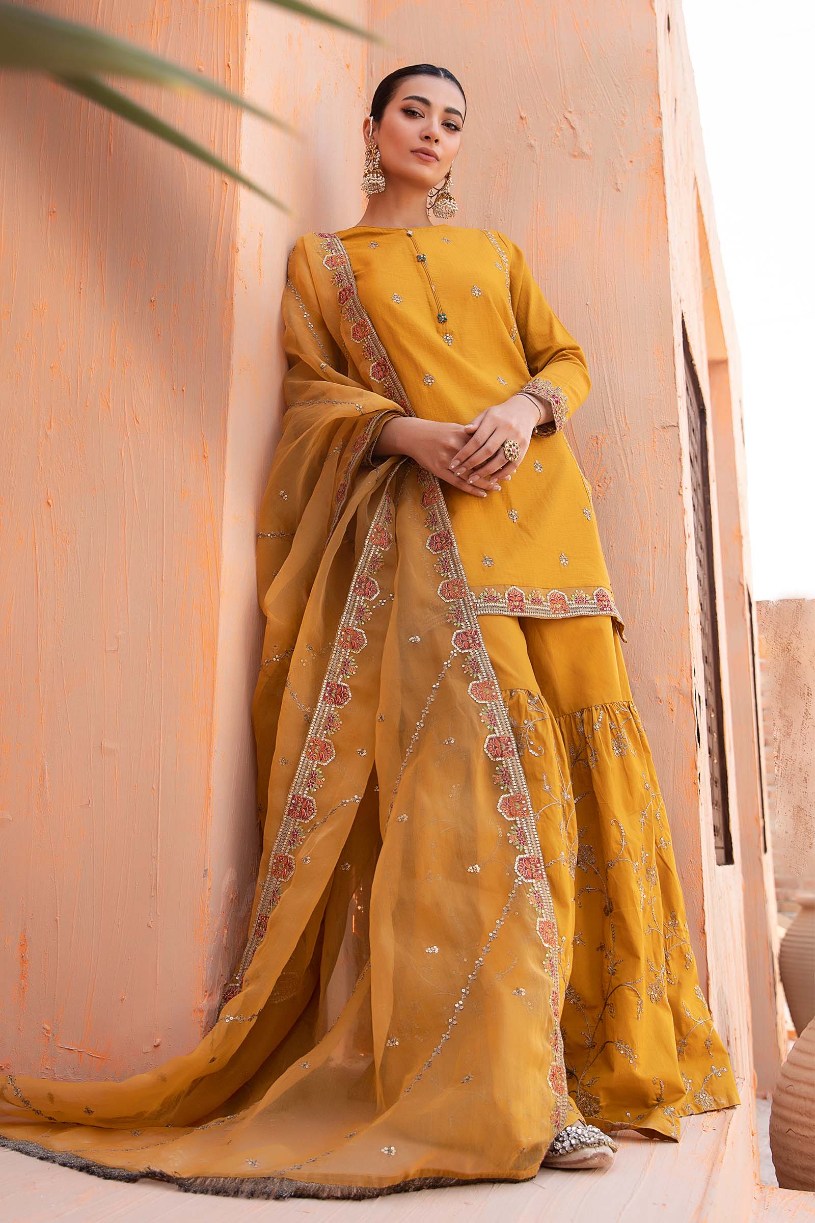 3 Piece Embroidered Dobby Suit