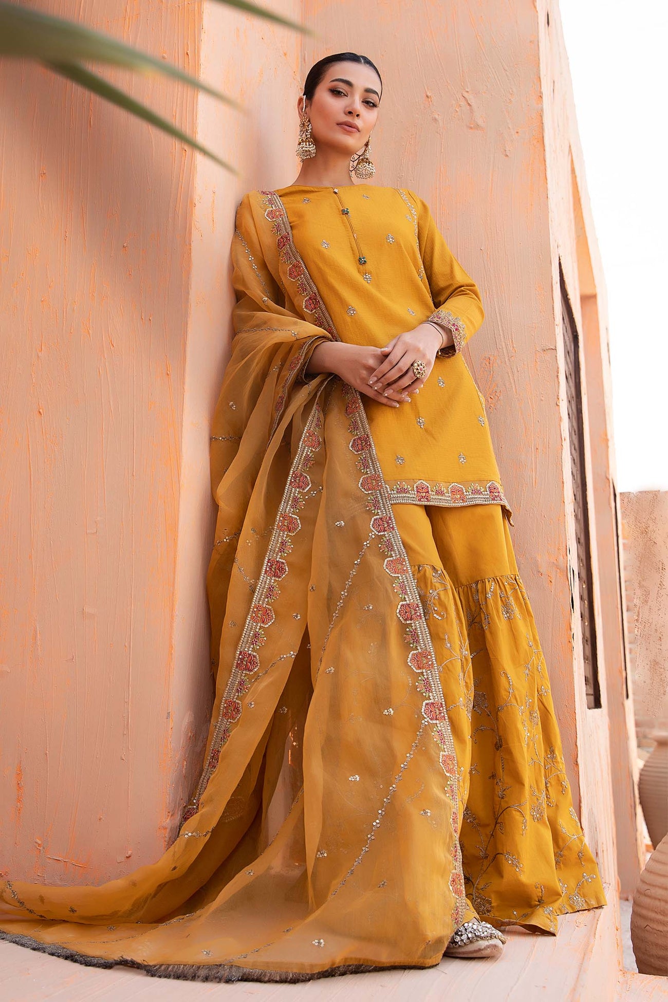 3 Piece Embroidered Dobby Suit