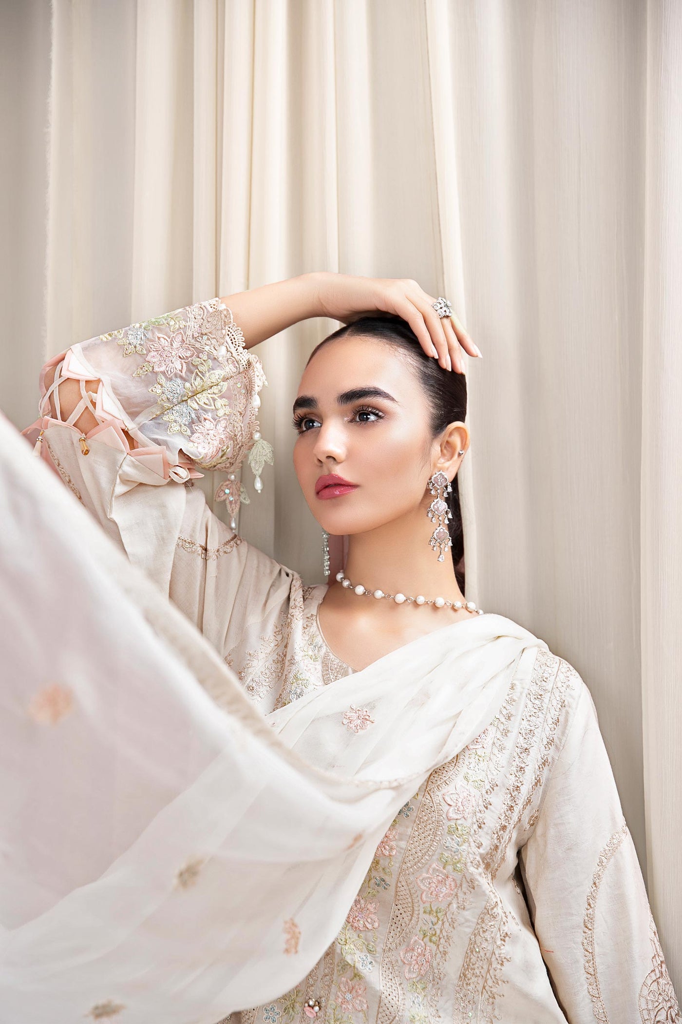 3 Piece Embroidered Self Jacquard Suit