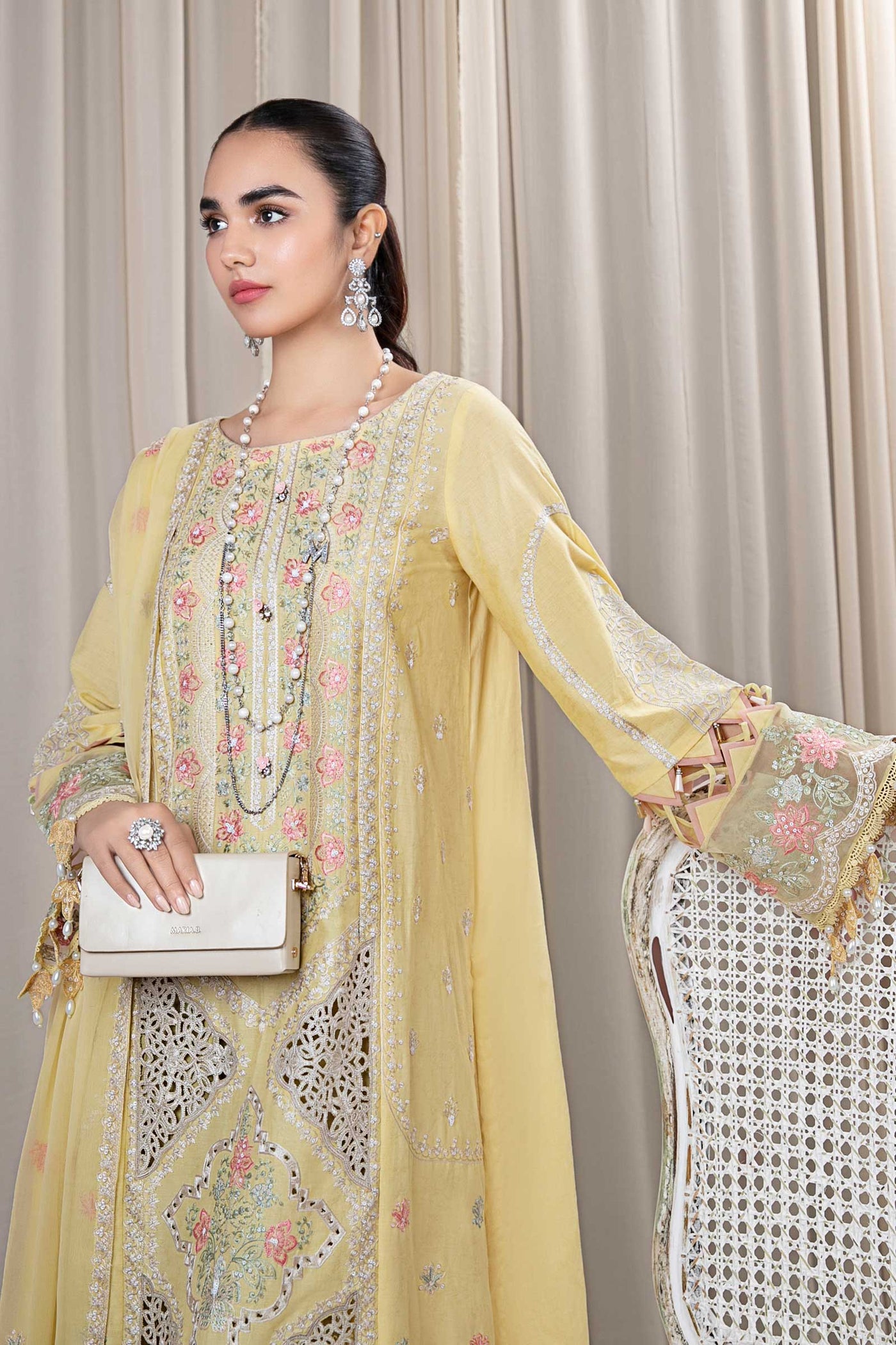 3 Piece Embroidered Self Jacquard Suit