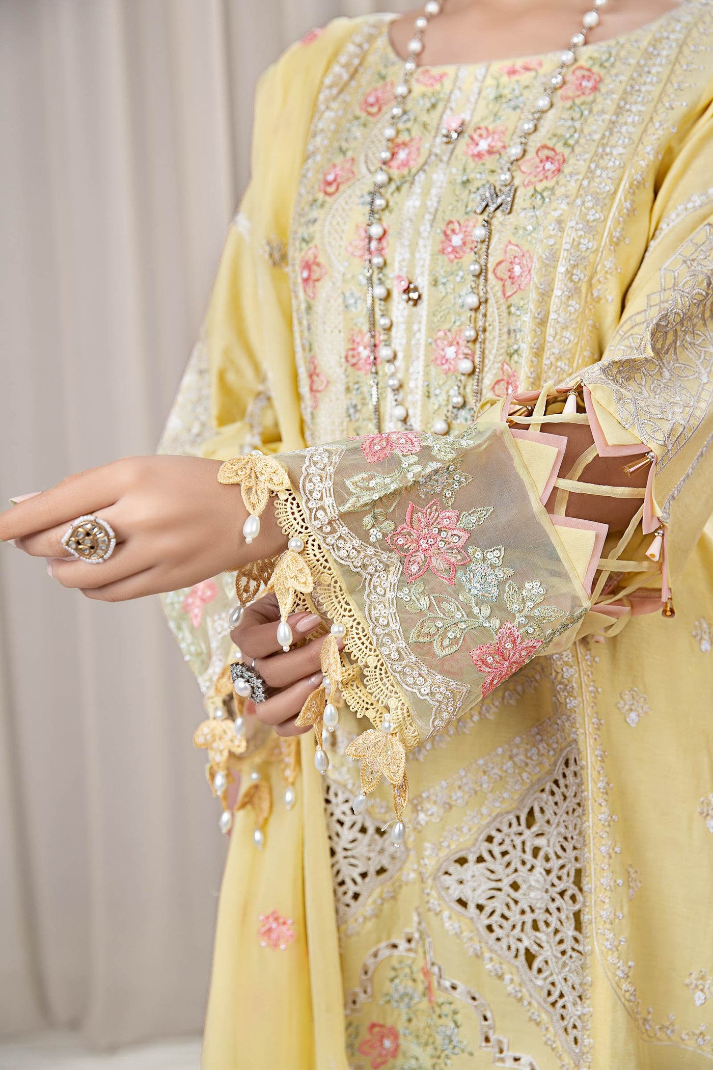 3 Piece Embroidered Self Jacquard Suit