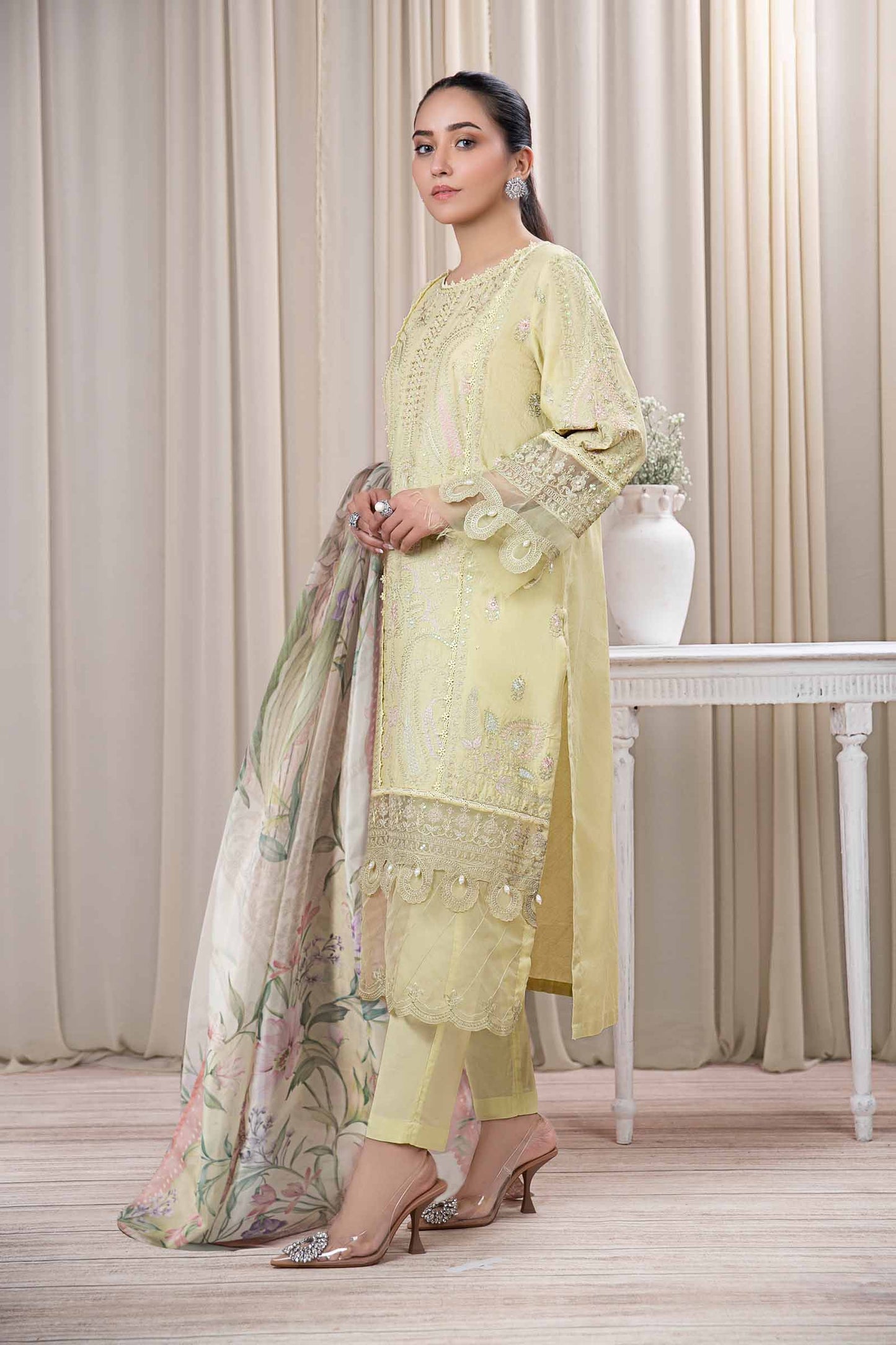 3 Piece Dyed Self Jacquard Suit