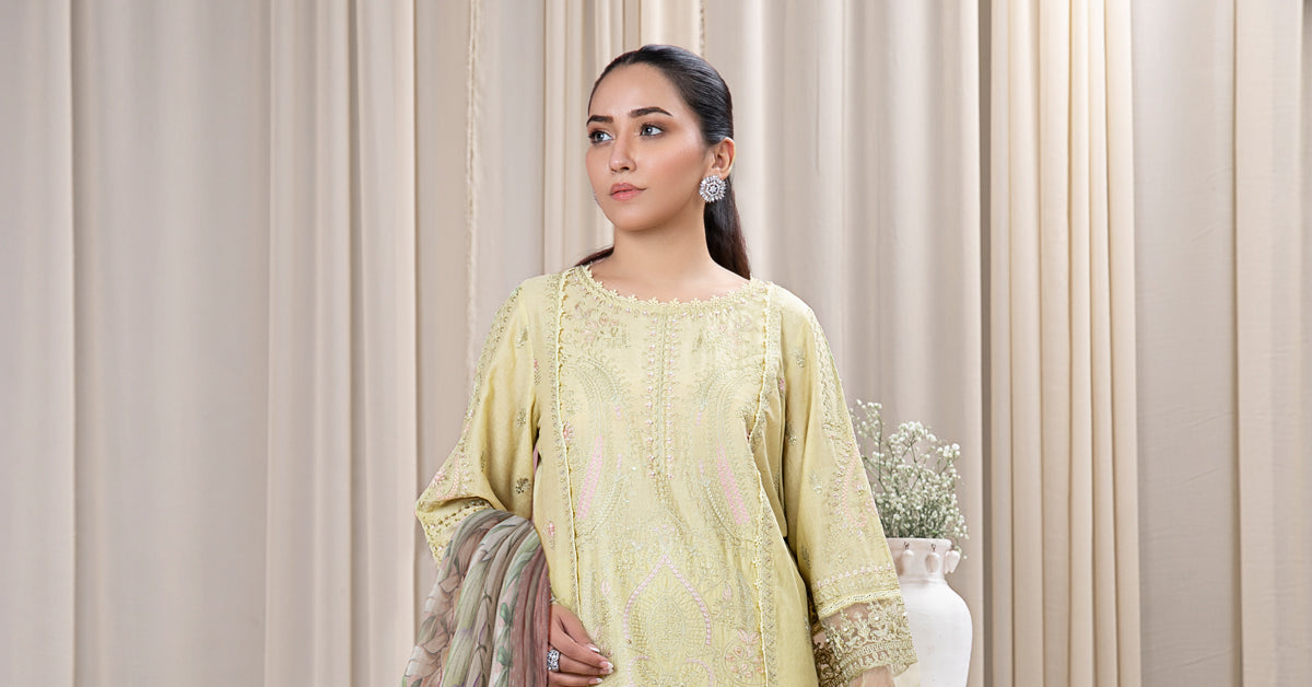 3 Piece Dyed Self Jacquard Suit | DW-EF24-24
