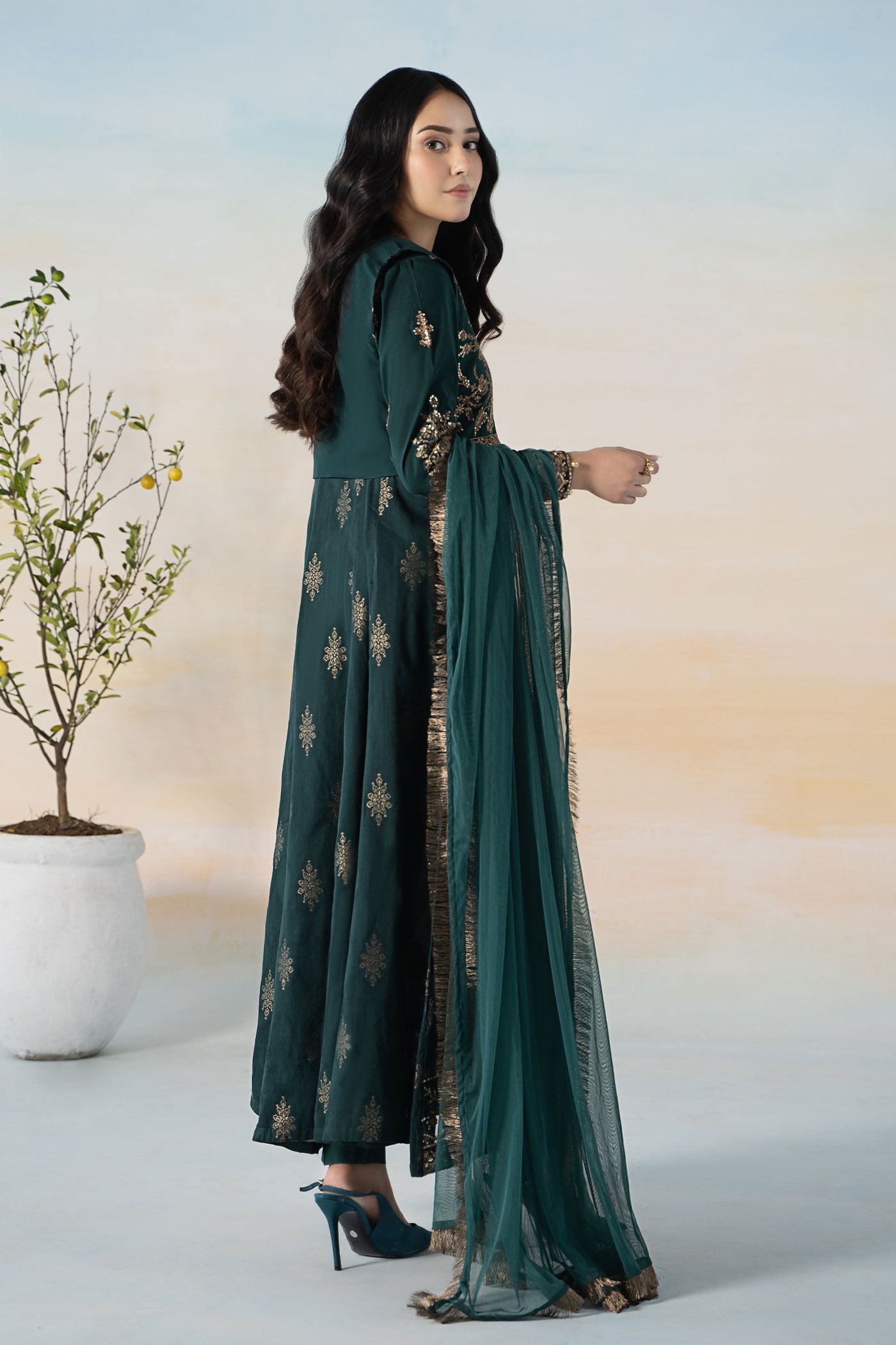 3 Piece Printed Jacquard Suit