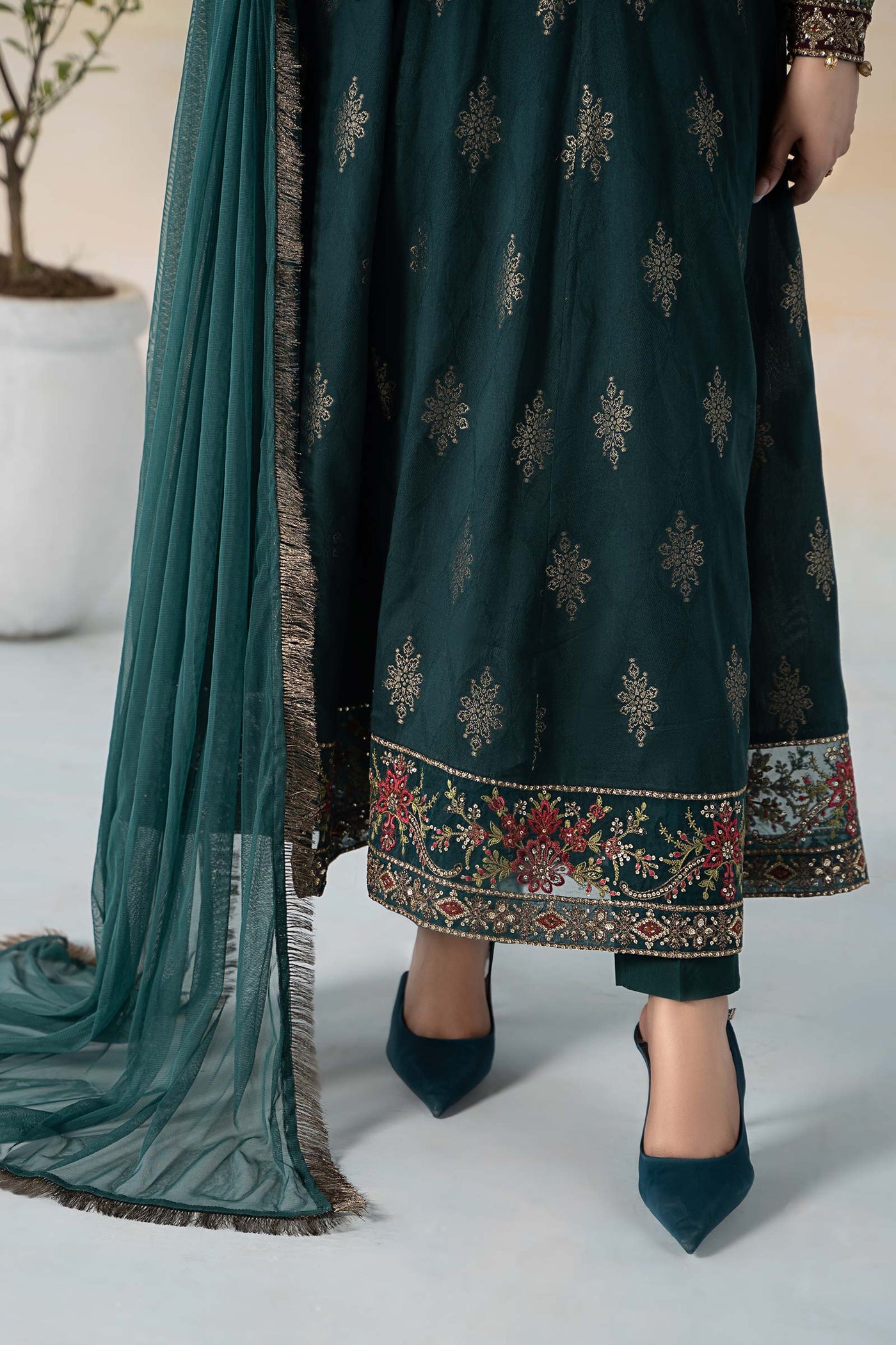 3 Piece Printed Jacquard Suit