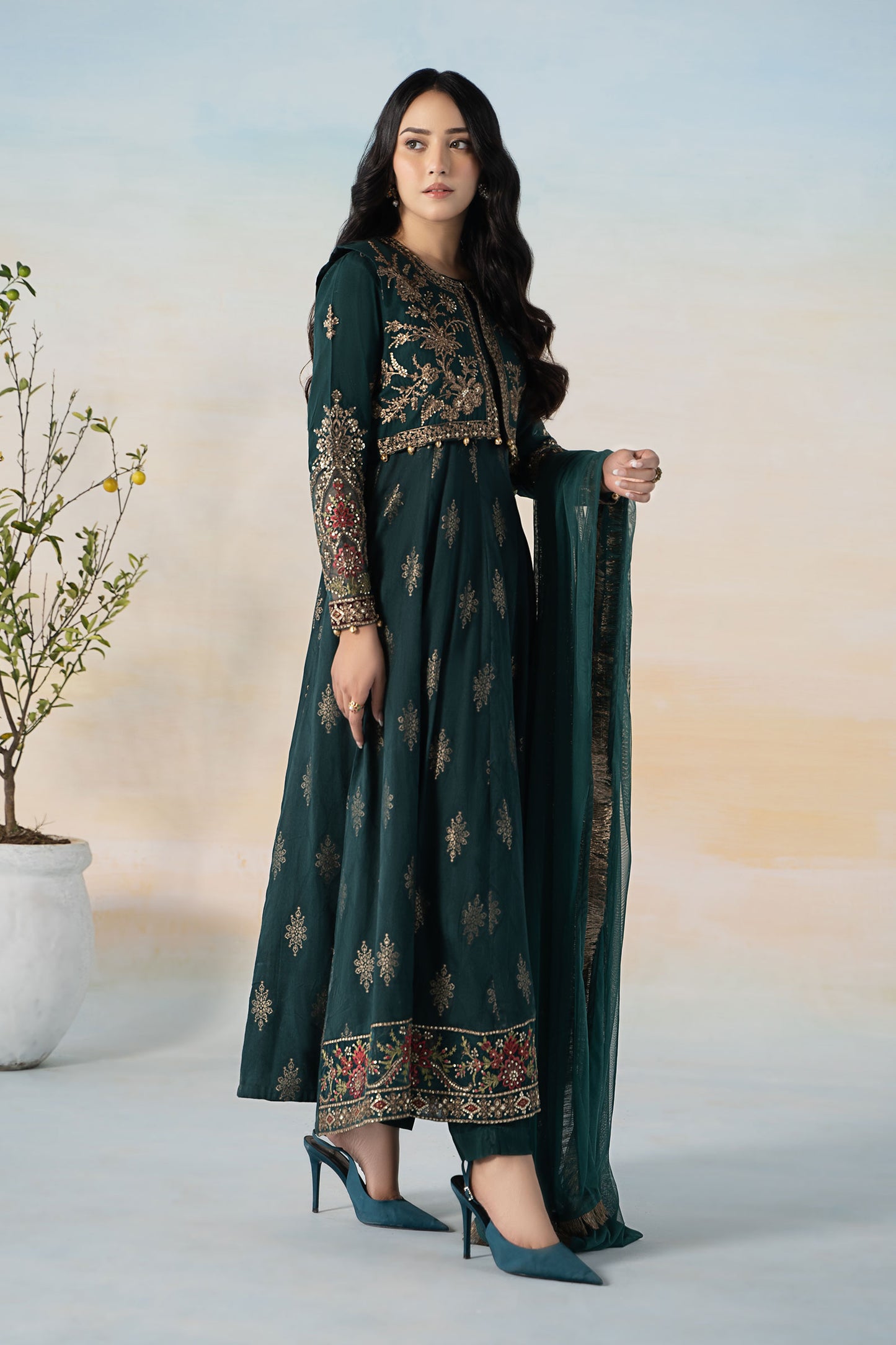 3 Piece Printed Jacquard Suit