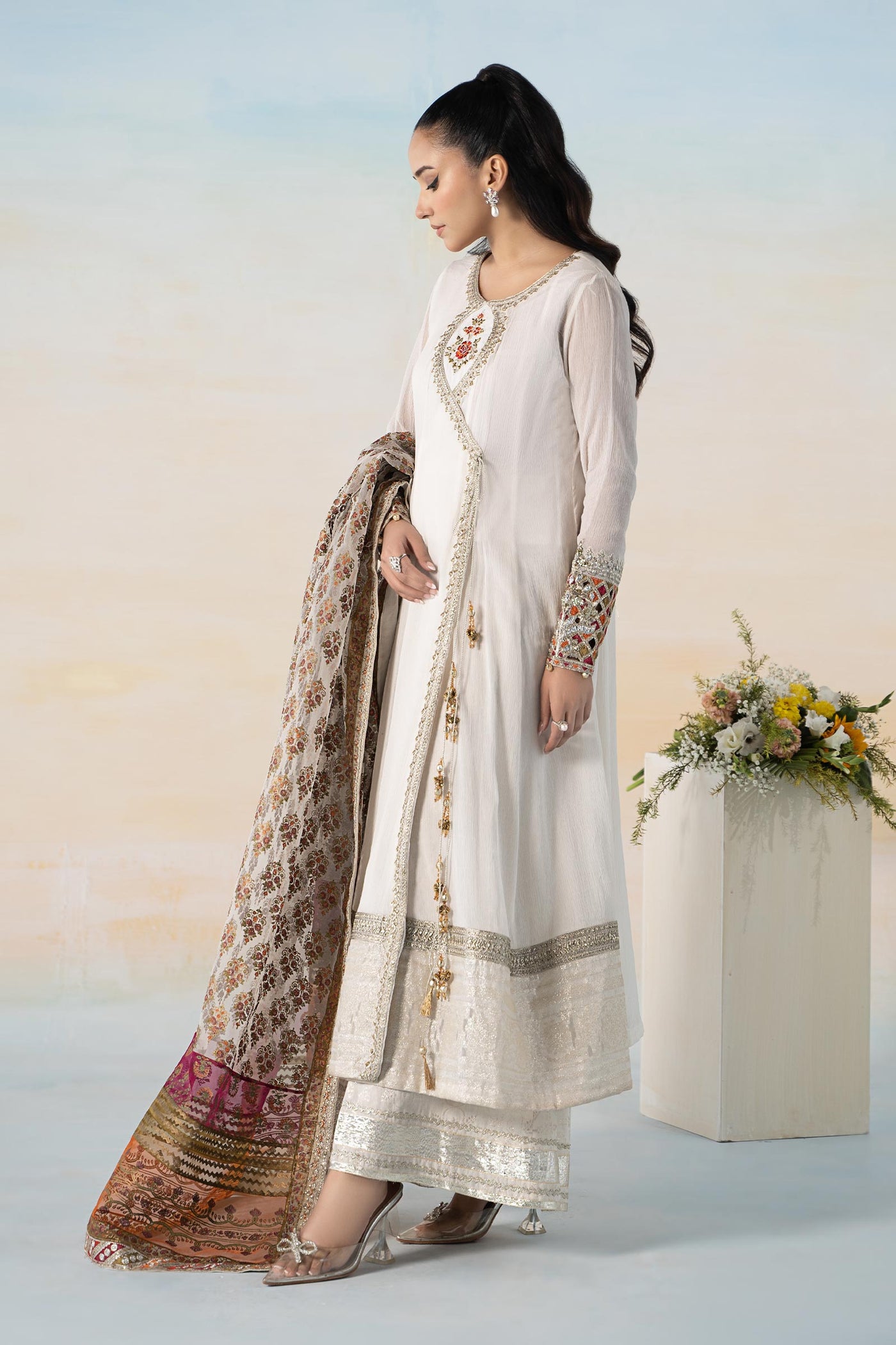 3 Piece Dyed Cotton Crinkle Suit