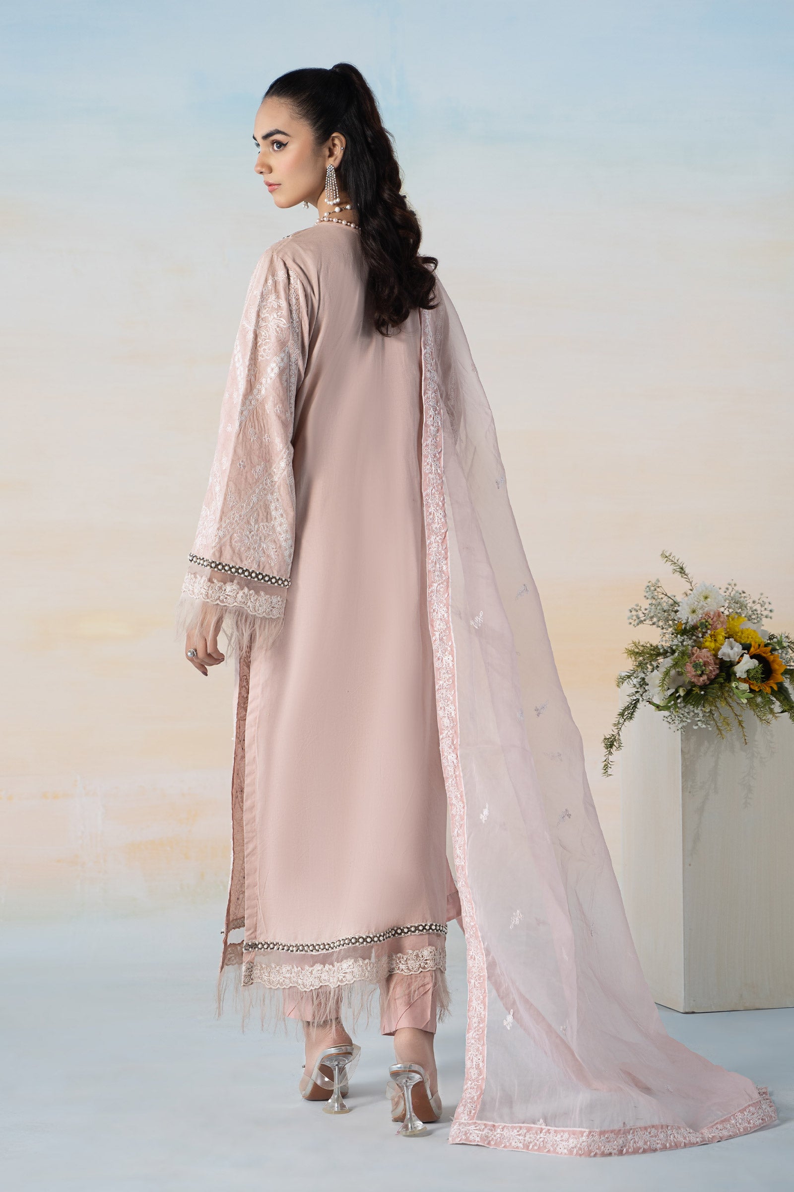3 Piece Embroidered Self Jacquard Suit