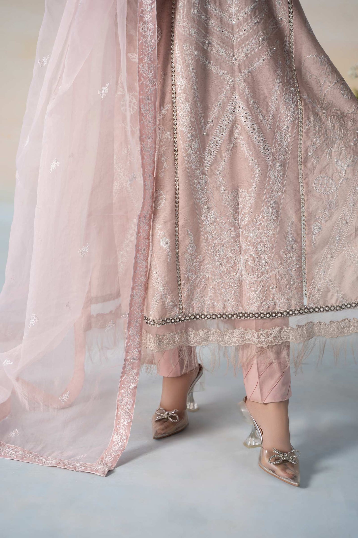 3 Piece Embroidered Self Jacquard Suit