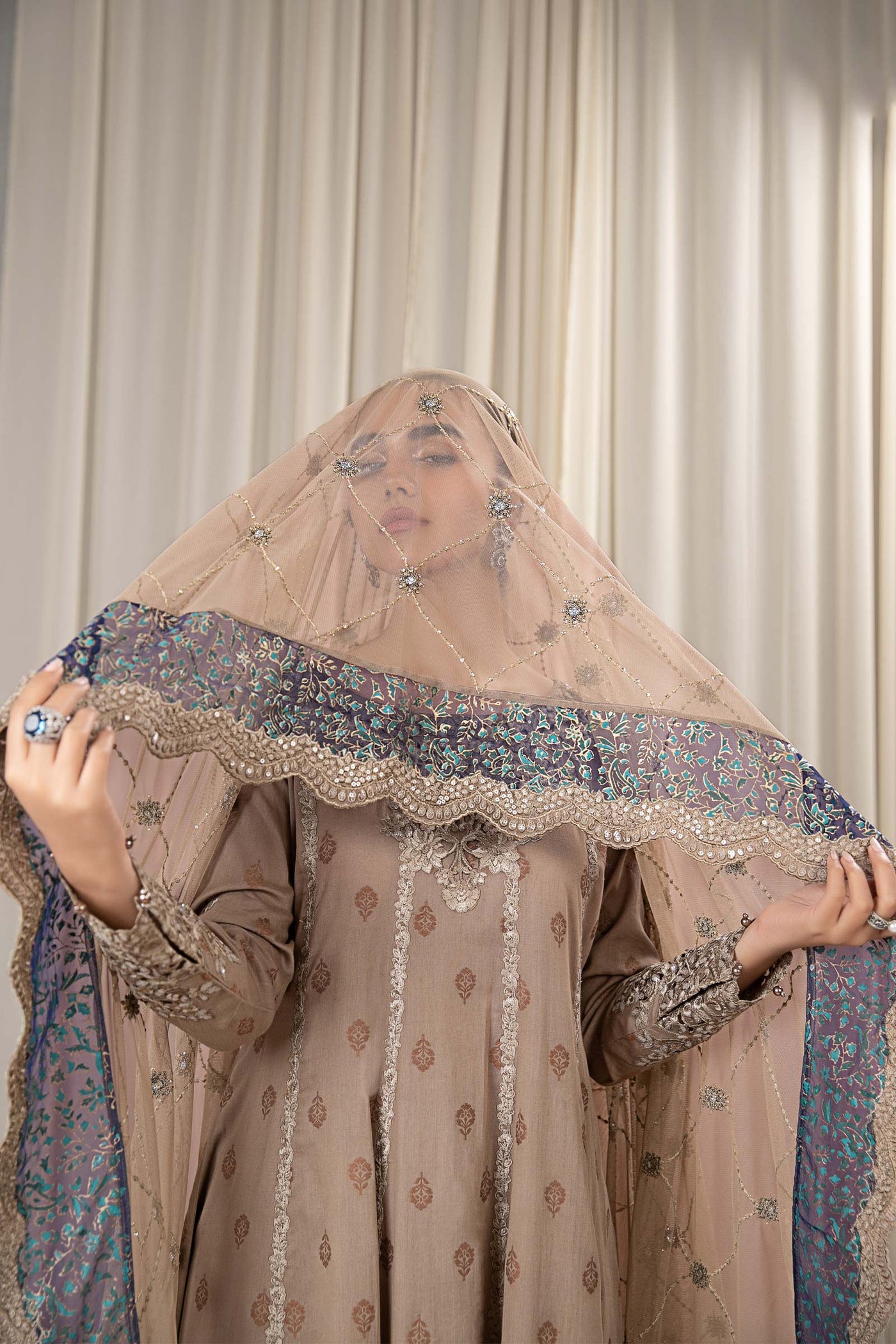 3 Piece Embroidered Jacquard Broshia Suit | DW-EF24-35
