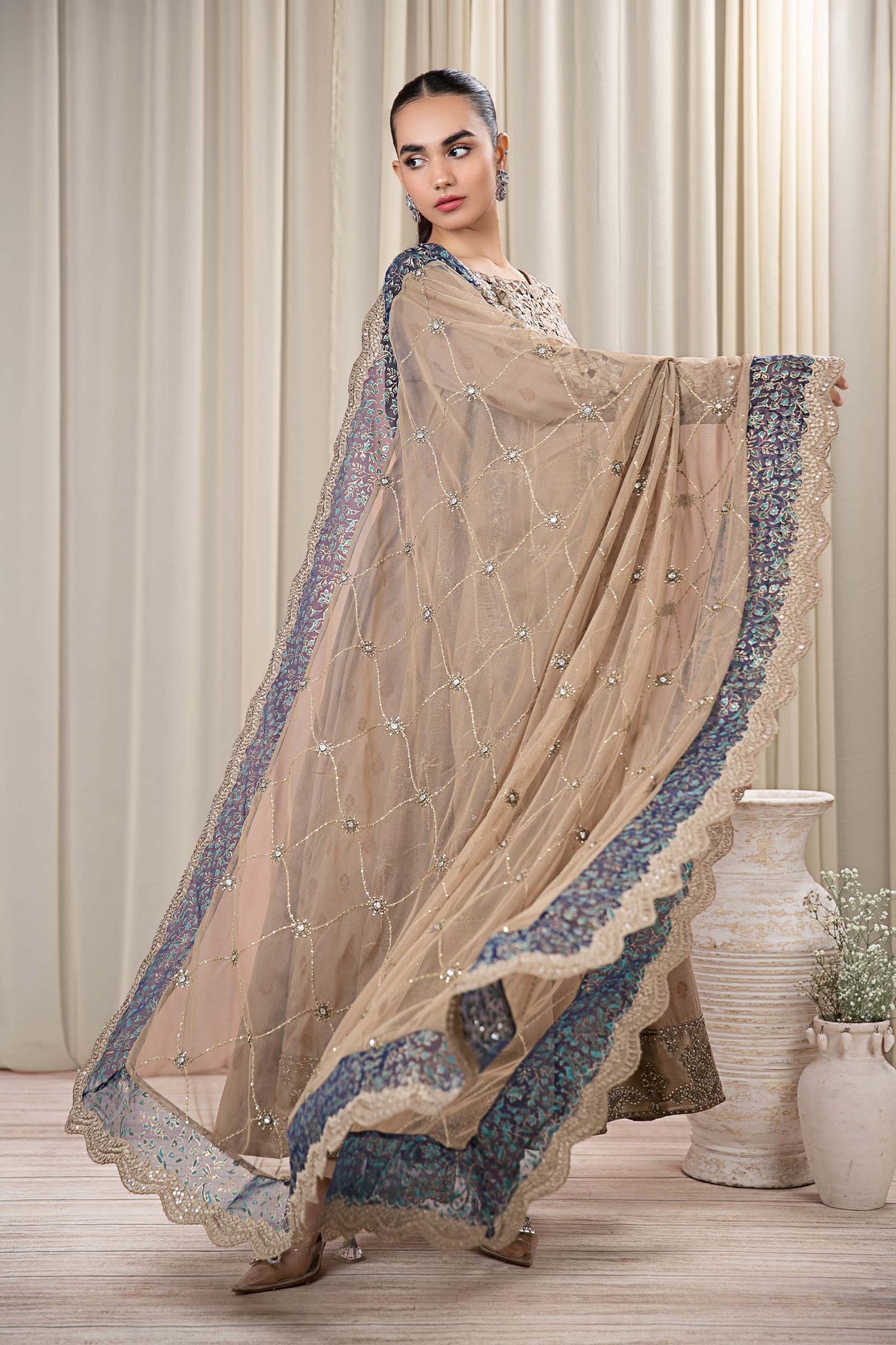3 Piece Embroidered Jacquard Broshia Suit | DW-EF24-35