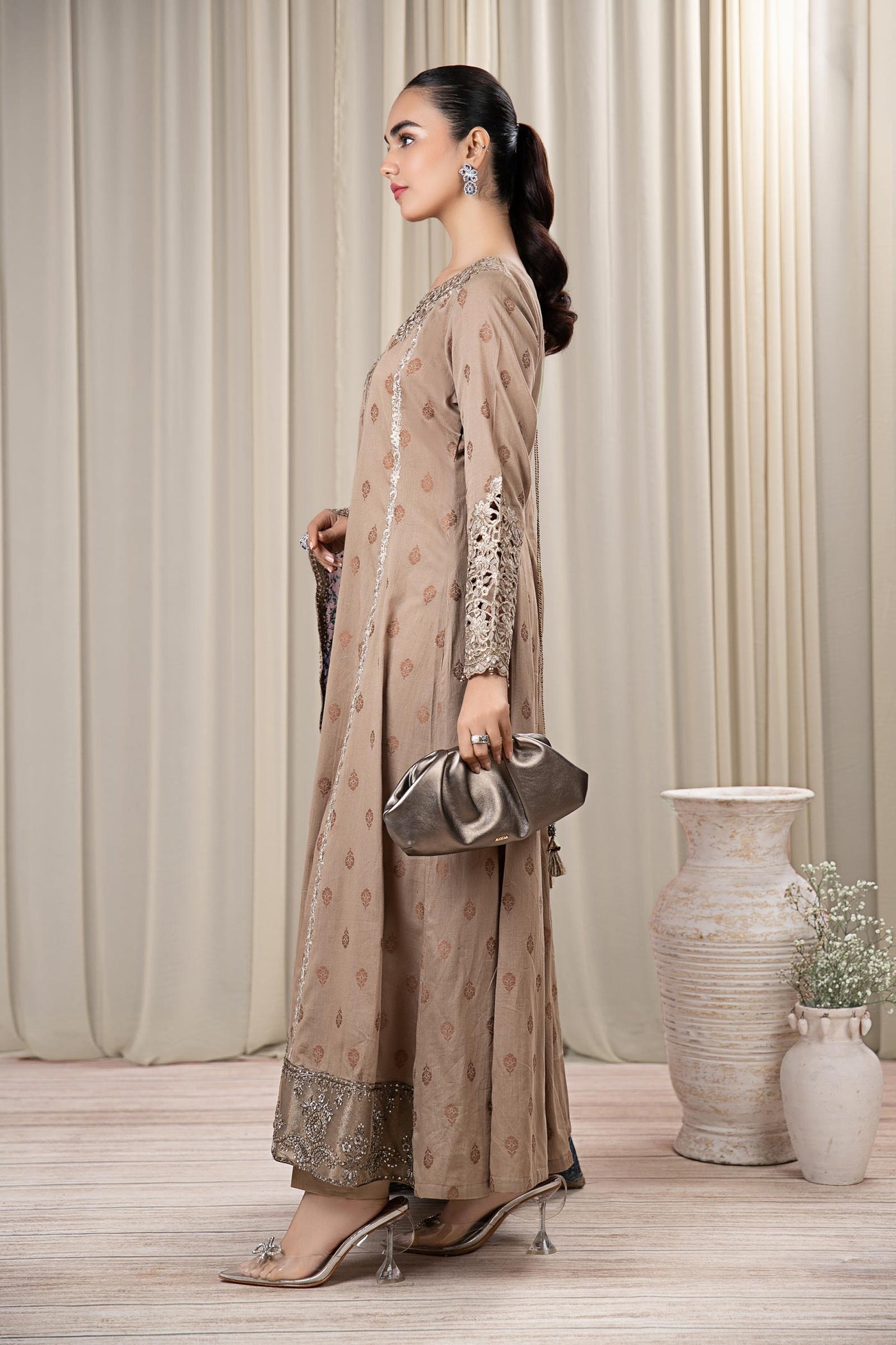 3 Piece Embroidered Jacquard Broshia Suit | DW-EF24-35