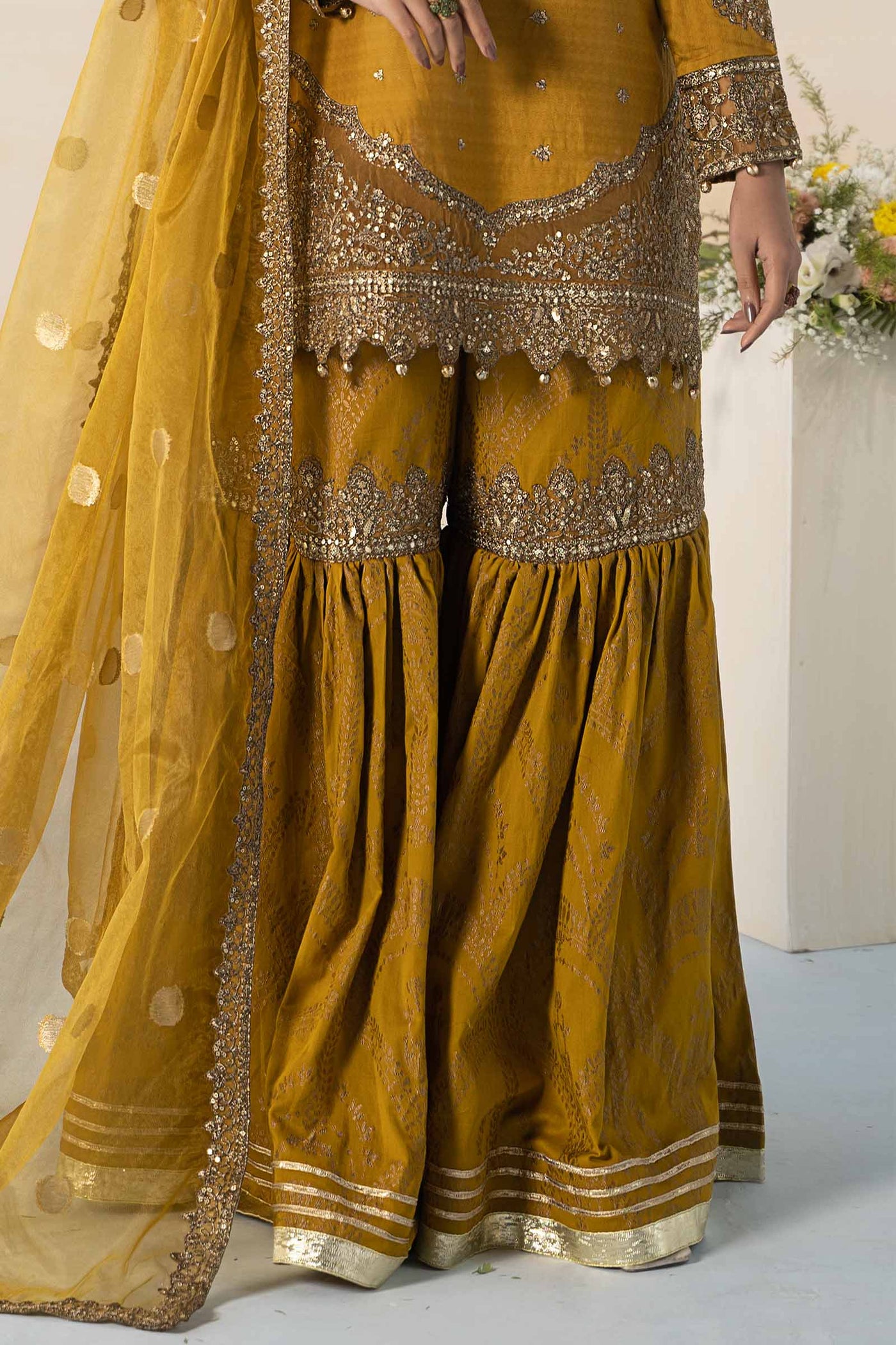 3 Piece Embroidered Dobby Suit