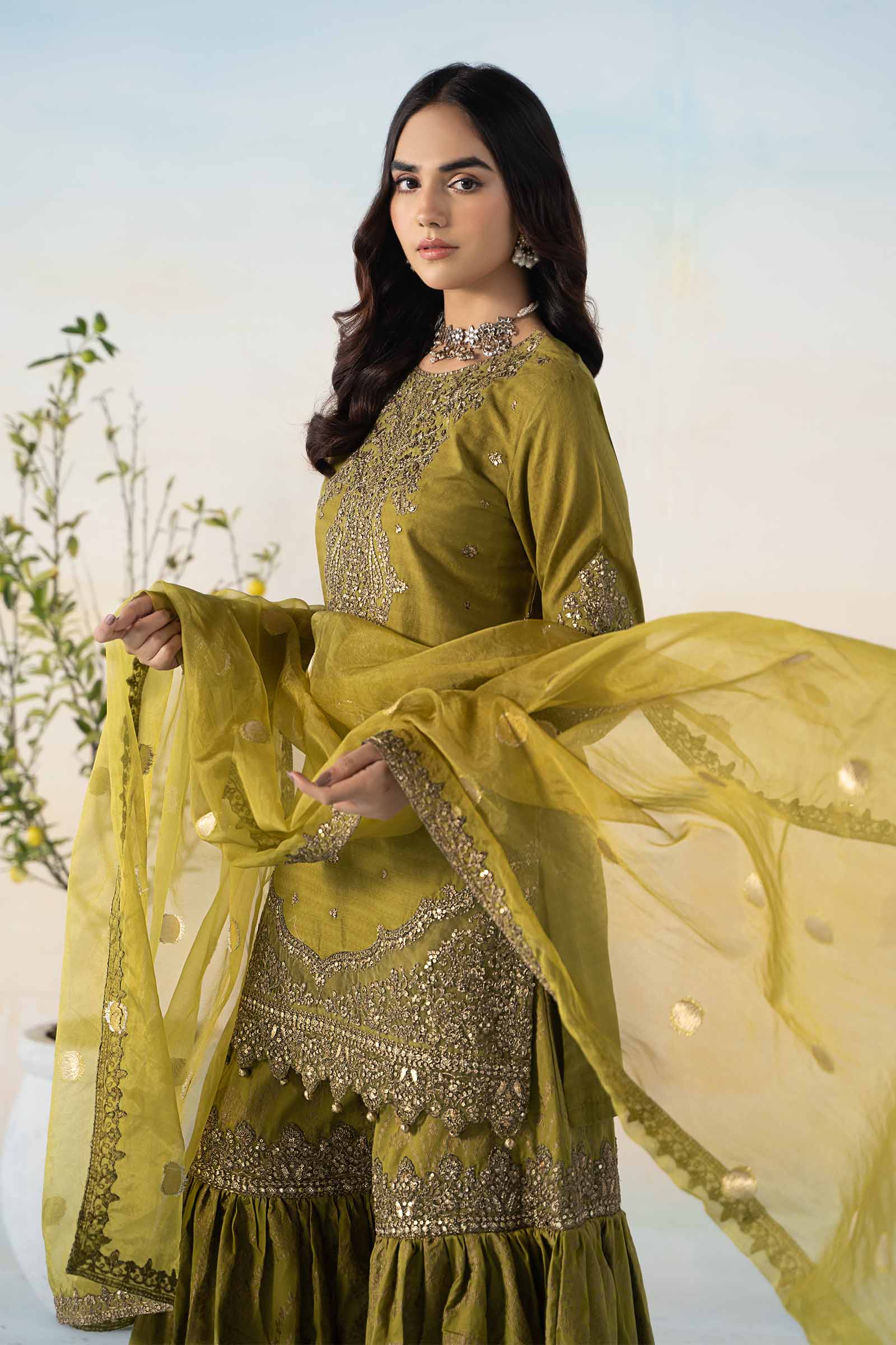 3 Piece Embroidered Dobby Suit