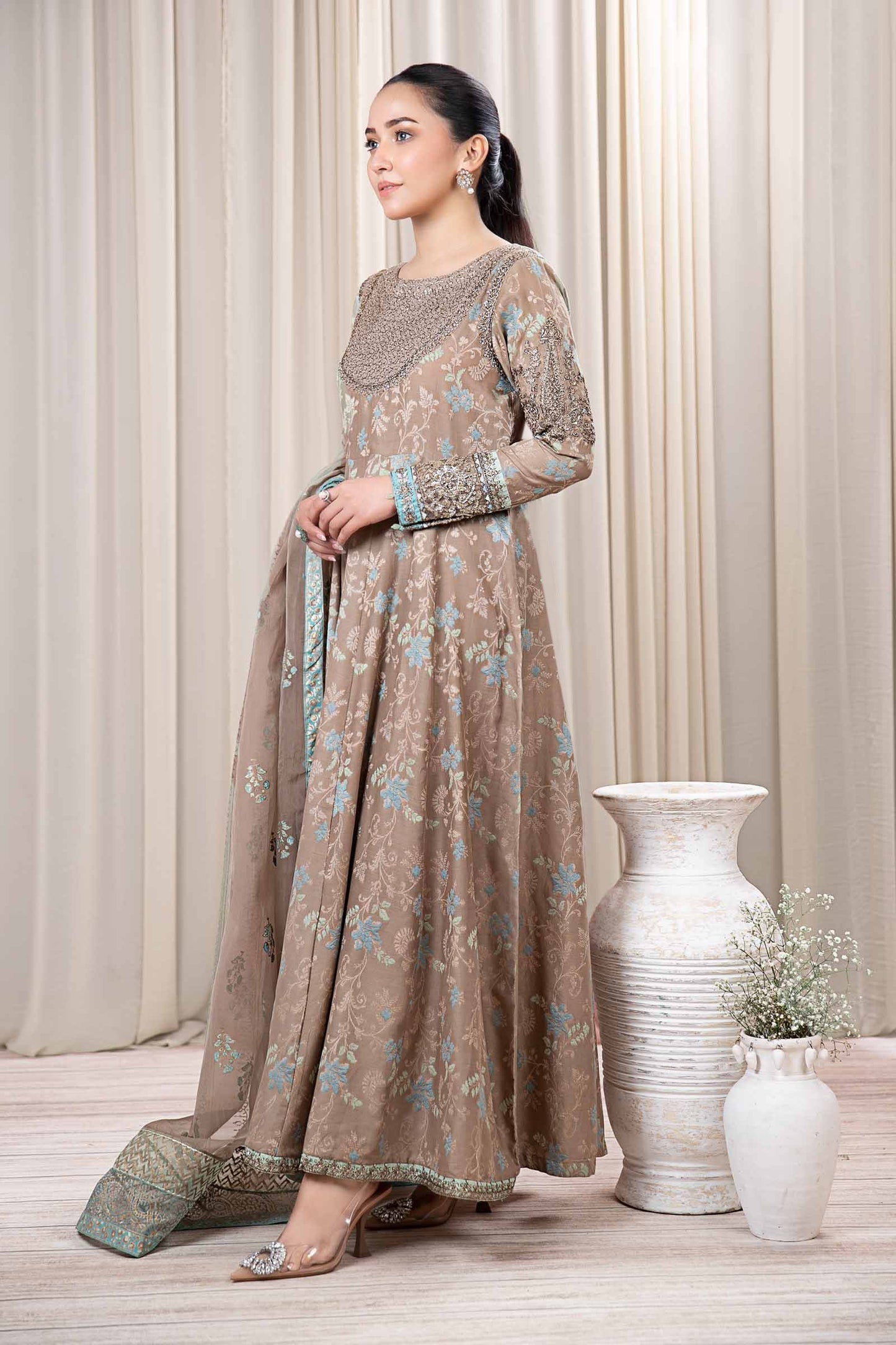 3 Piece Dyed Jacquard Broshia Suit