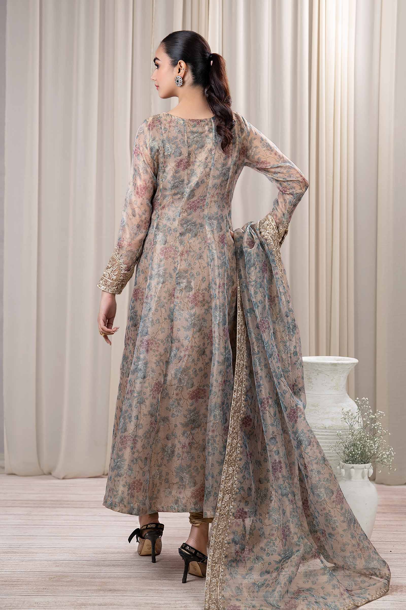 3 Piece Printed Organza Masoori Net Suit