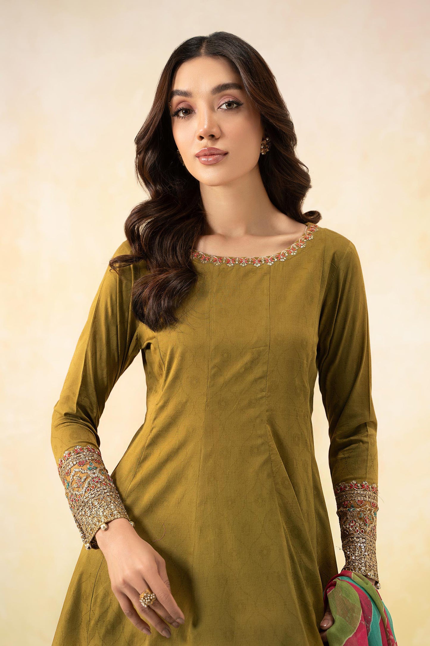 3 Piece Embroidered Self Jacquard Lawn Suit