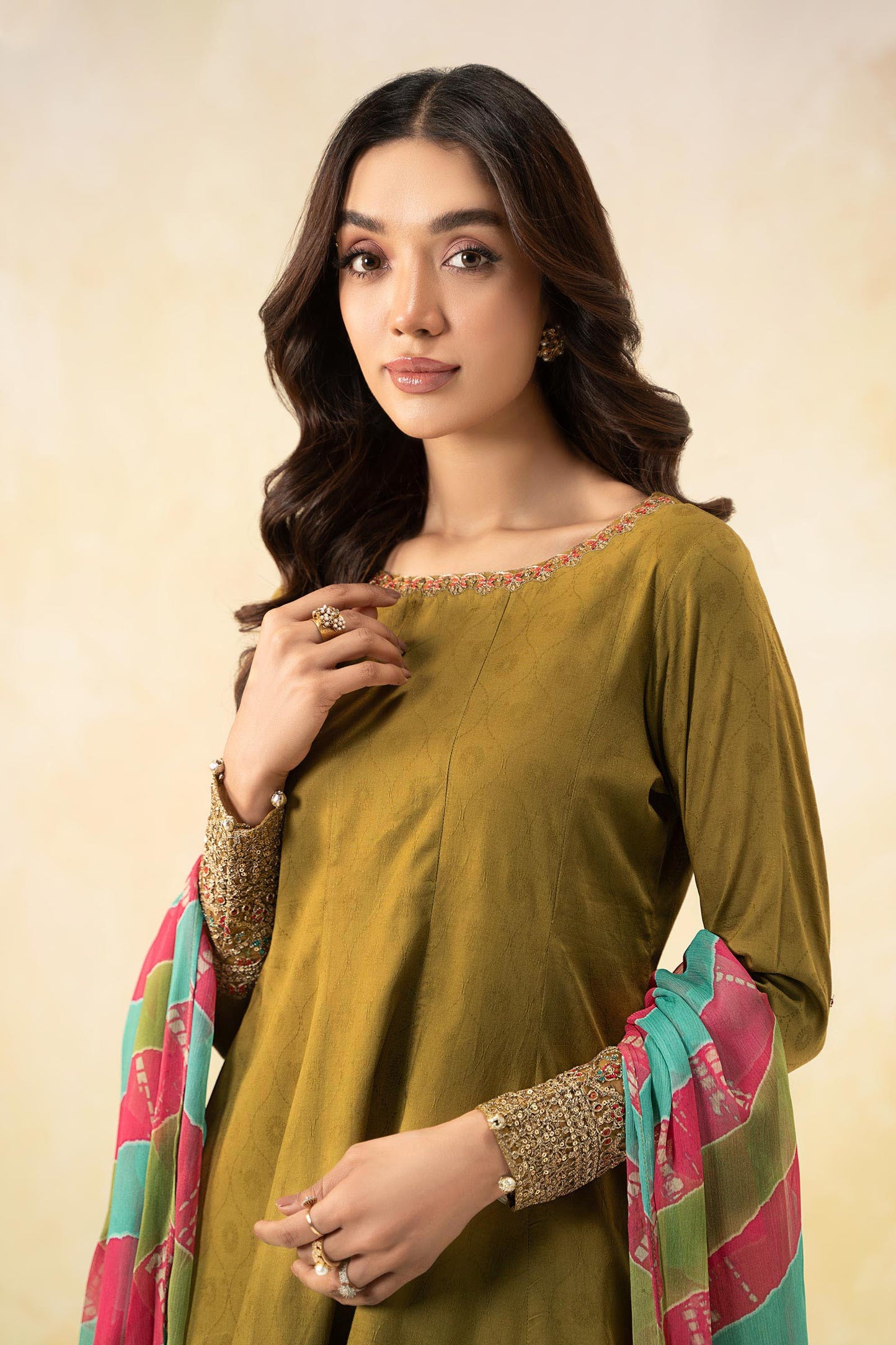 3 Piece Embroidered Self Jacquard Lawn Suit