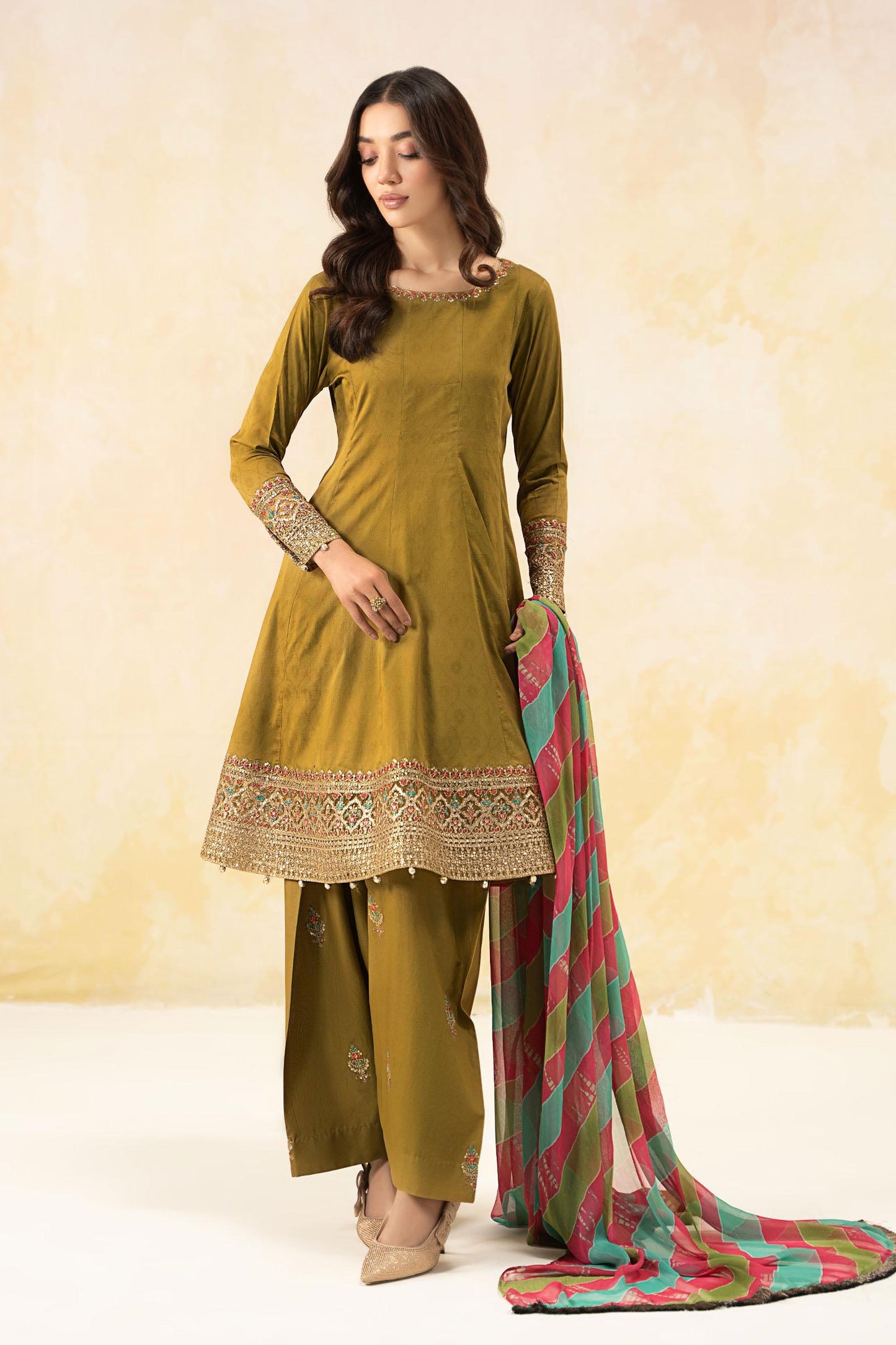 3 Piece Embroidered Self Jacquard Lawn Suit