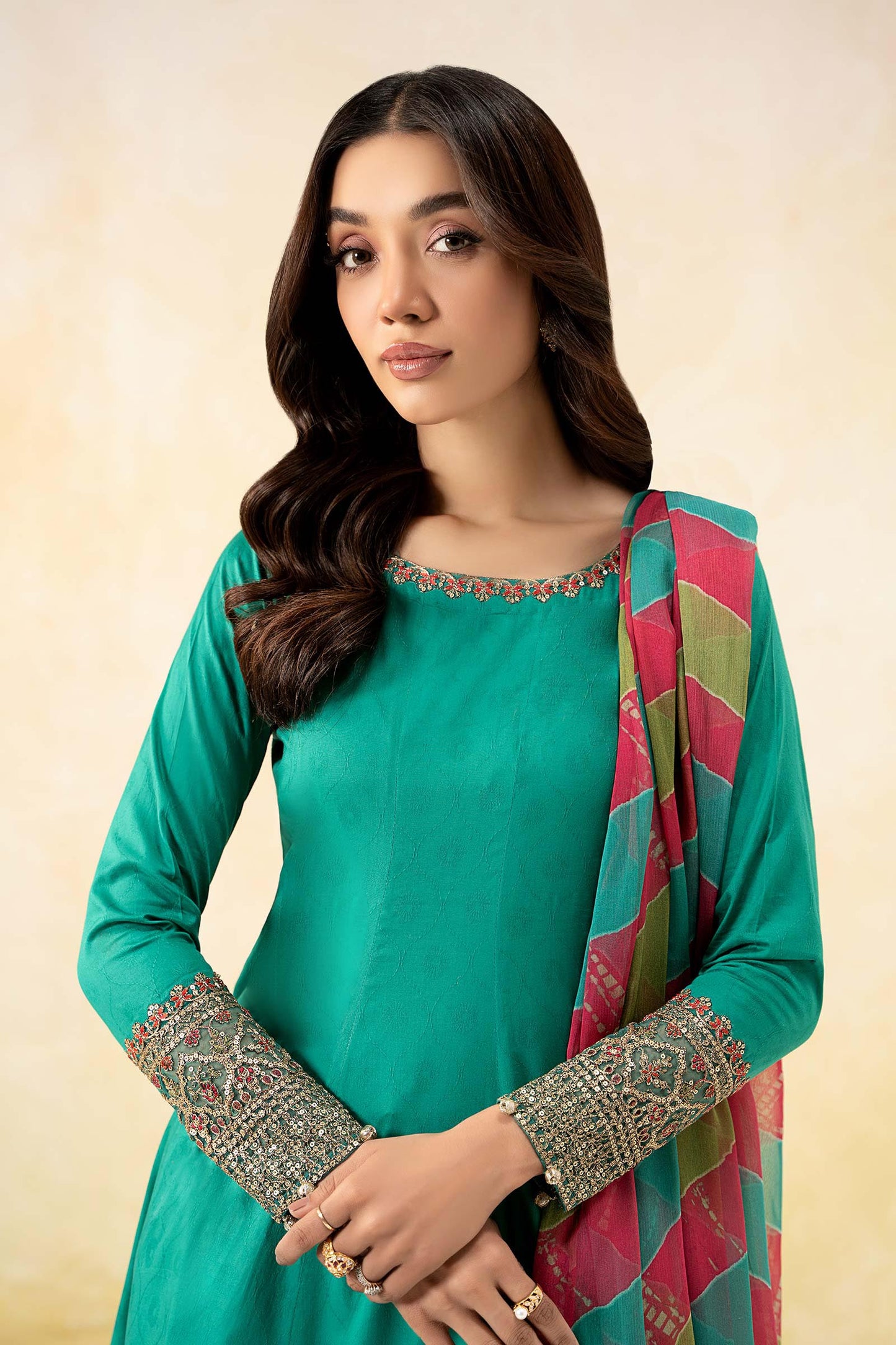 3 Piece Embroidered Self Jacquard Lawn Suit