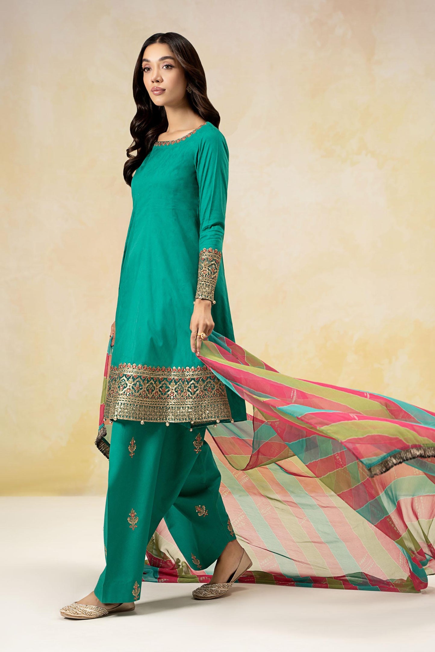 3 Piece Embroidered Self Jacquard Lawn Suit