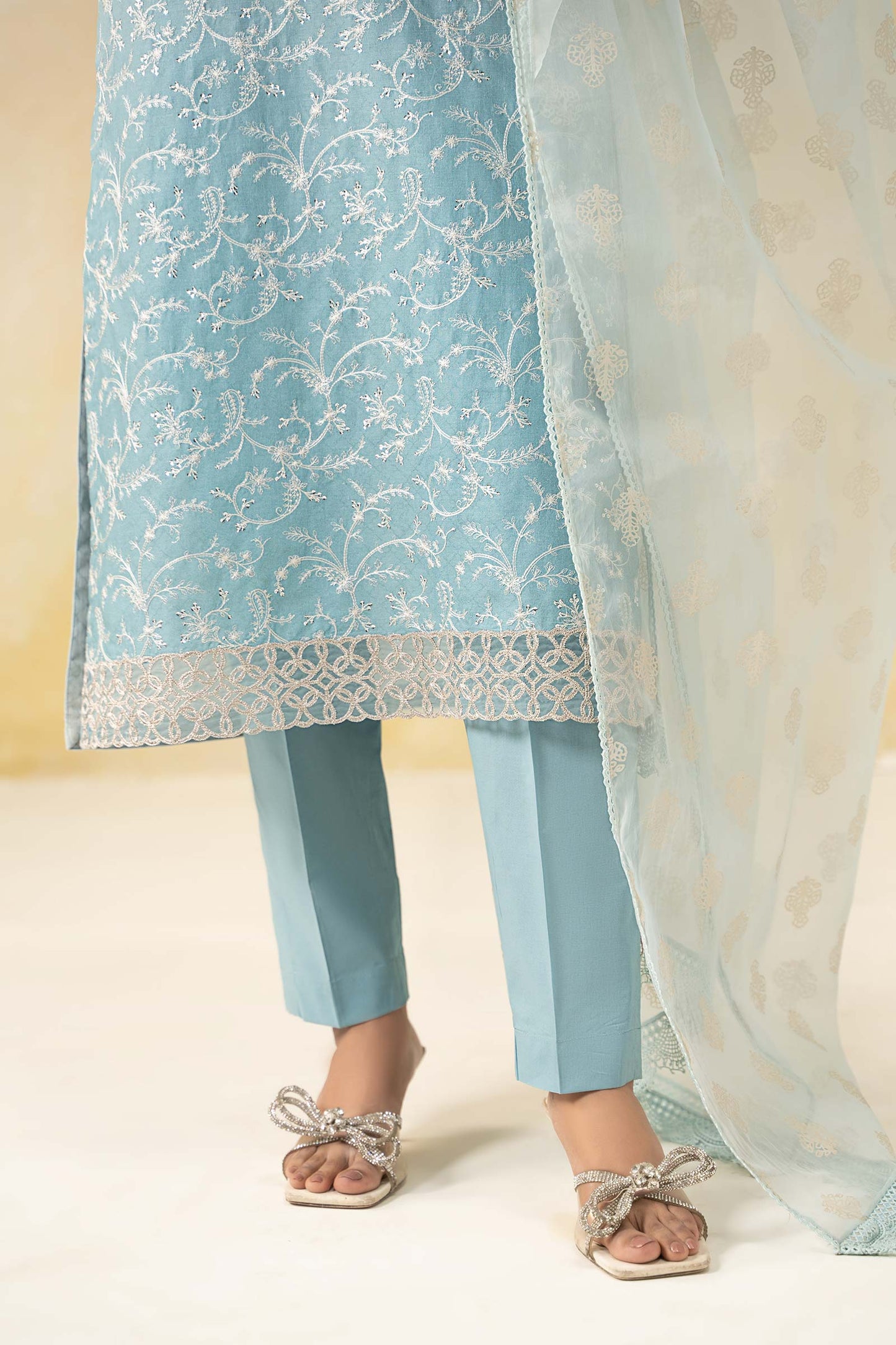 3 Piece Embroidered Self Jacquard Lawn Suit