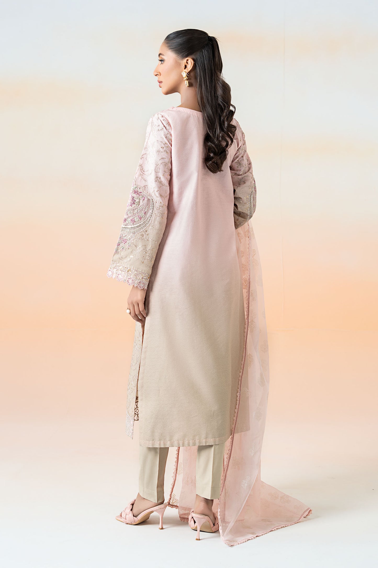 3 Piece Embroidered Self Jacquard Lawn Suit