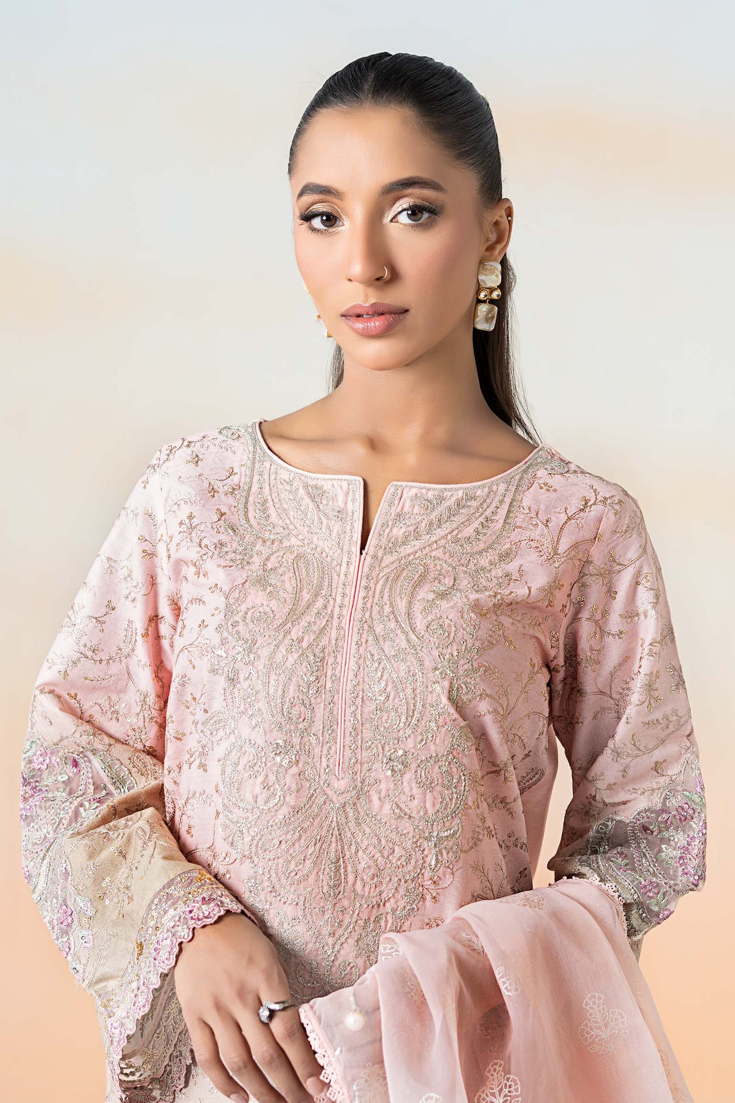 3 Piece Embroidered Self Jacquard Lawn Suit