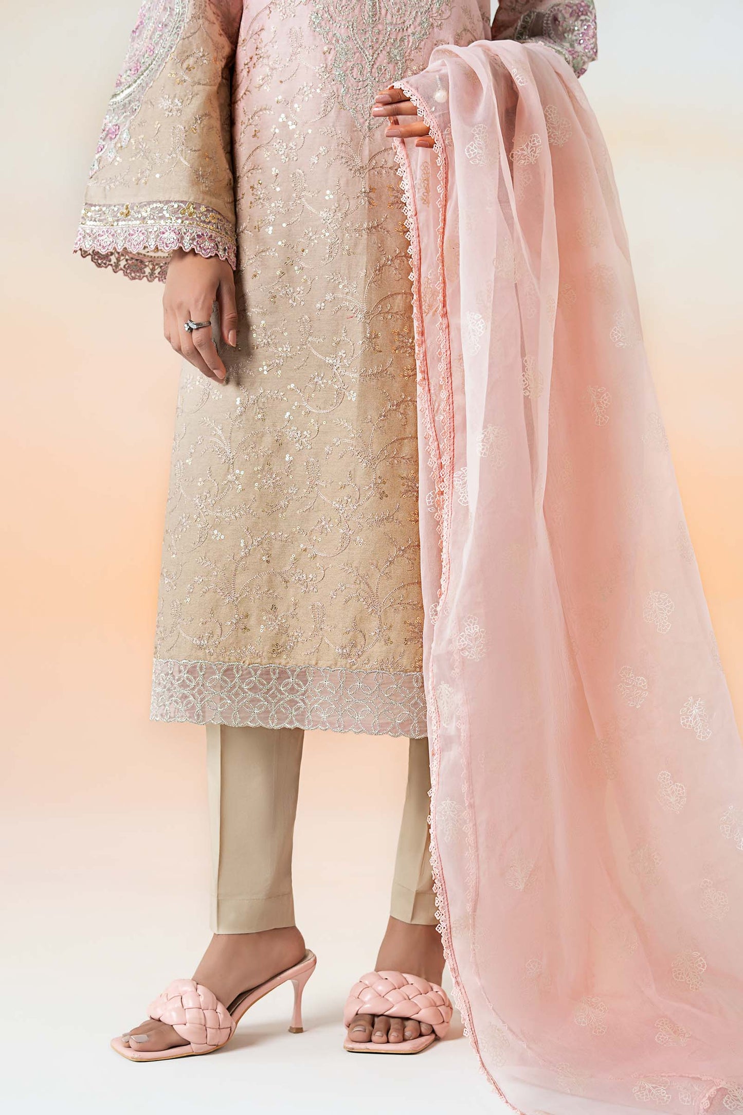 3 Piece Embroidered Self Jacquard Lawn Suit