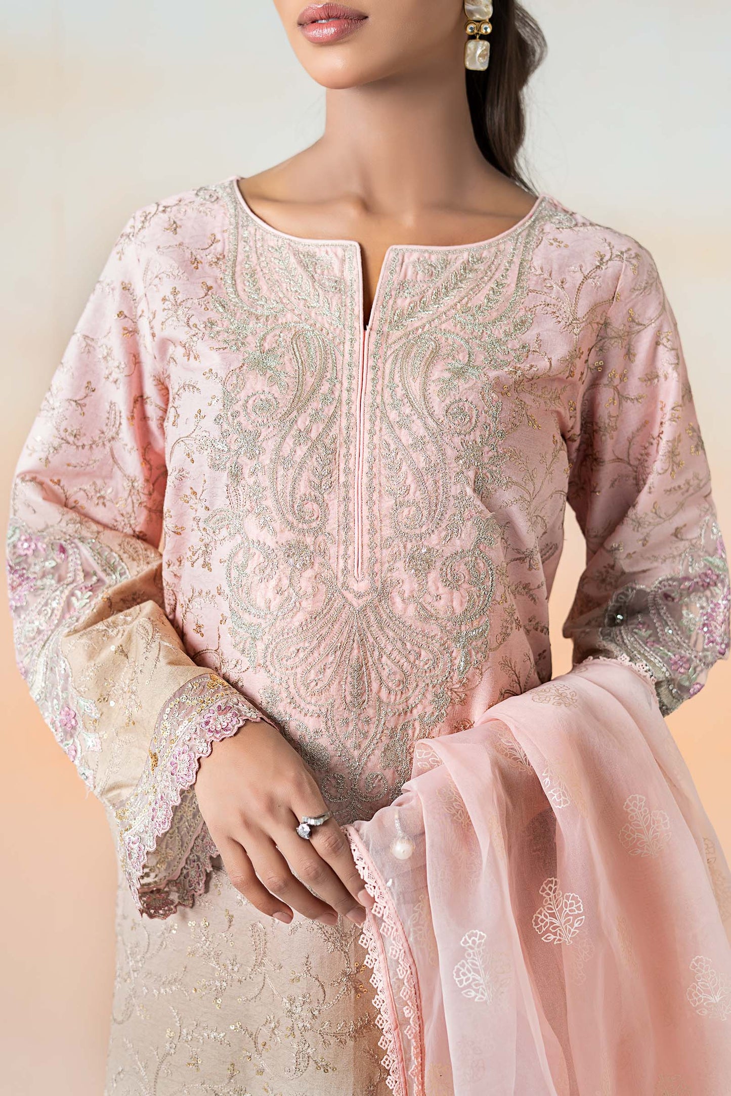 3 Piece Embroidered Self Jacquard Lawn Suit