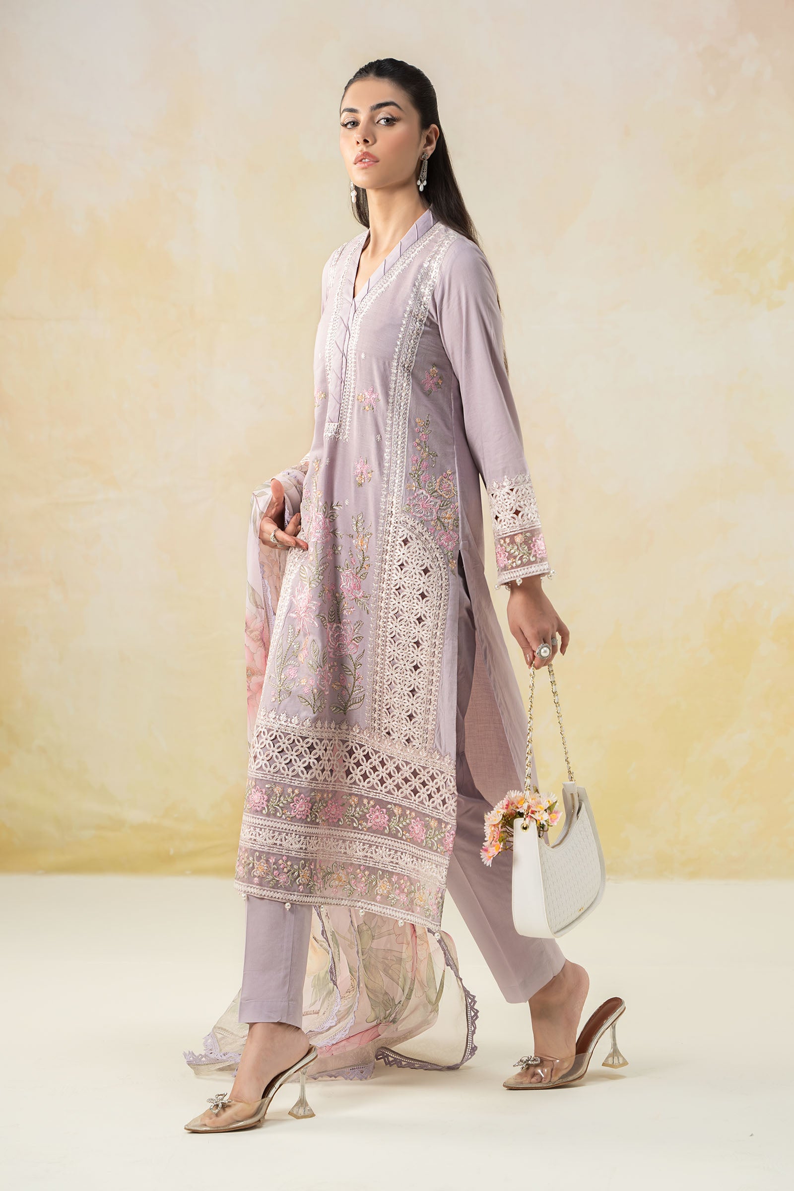 3 Piece Embroidered Dobby Lawn Suit