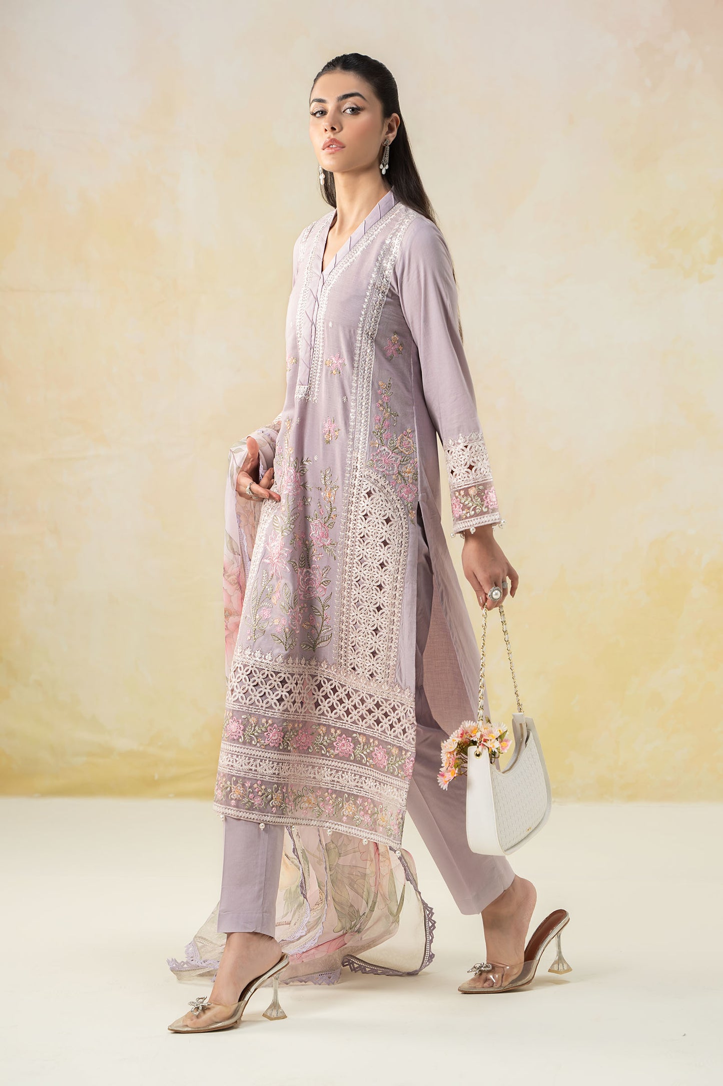 3 Piece Embroidered Dobby Lawn Suit