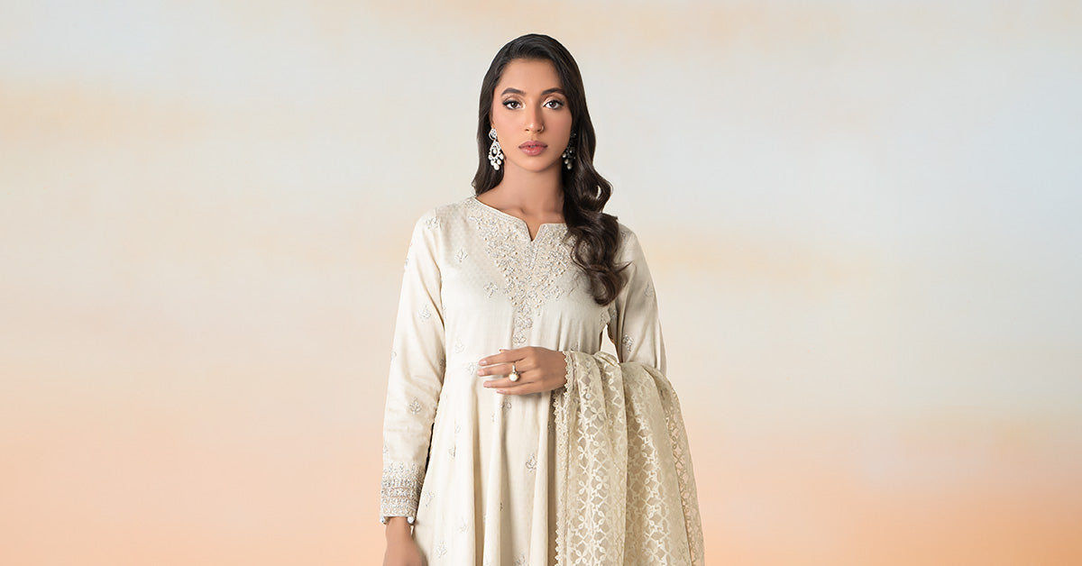 3 Piece Embroidered Dobby Lawn Suit