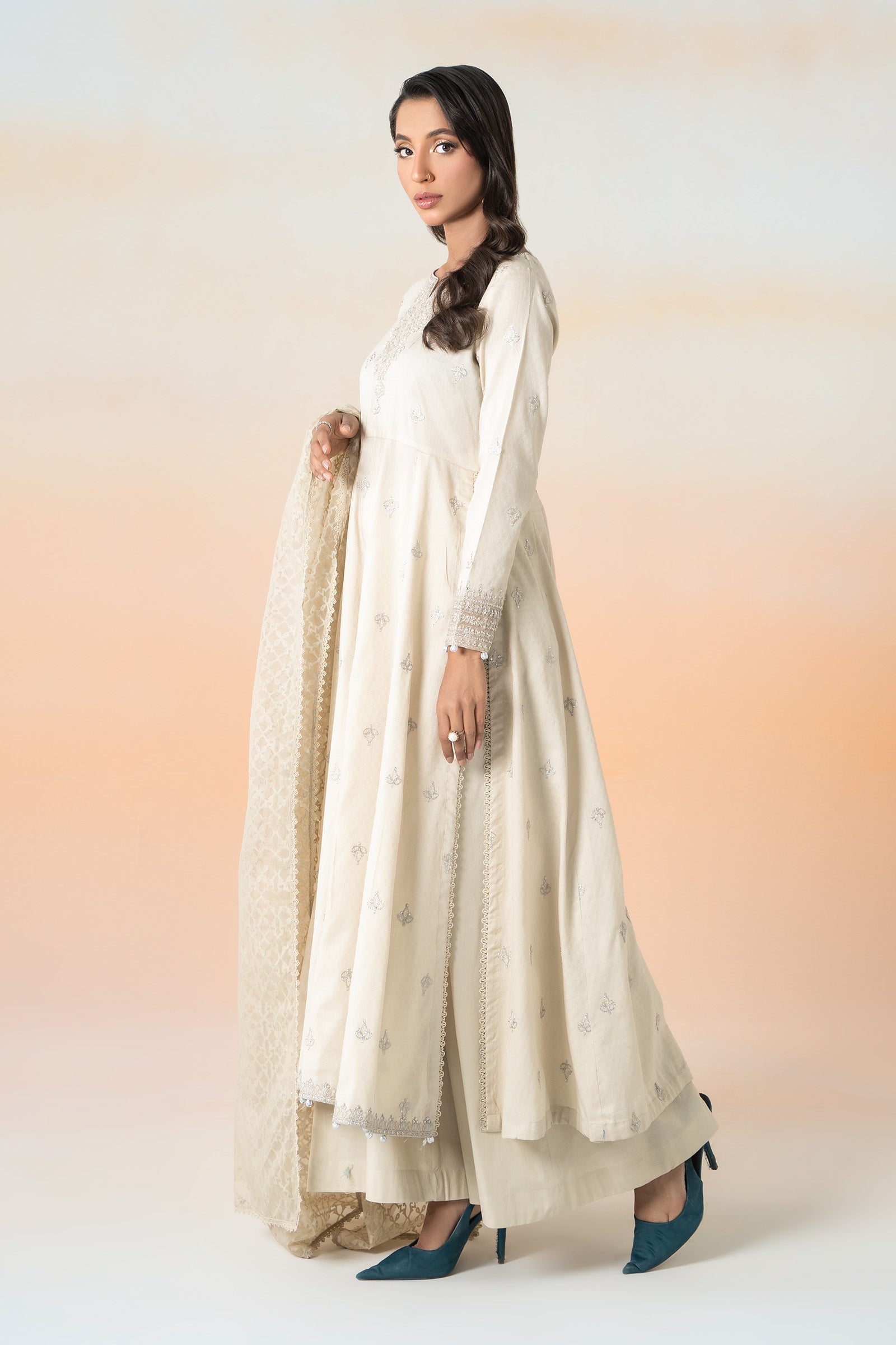 3 Piece Embroidered Dobby Lawn Suit