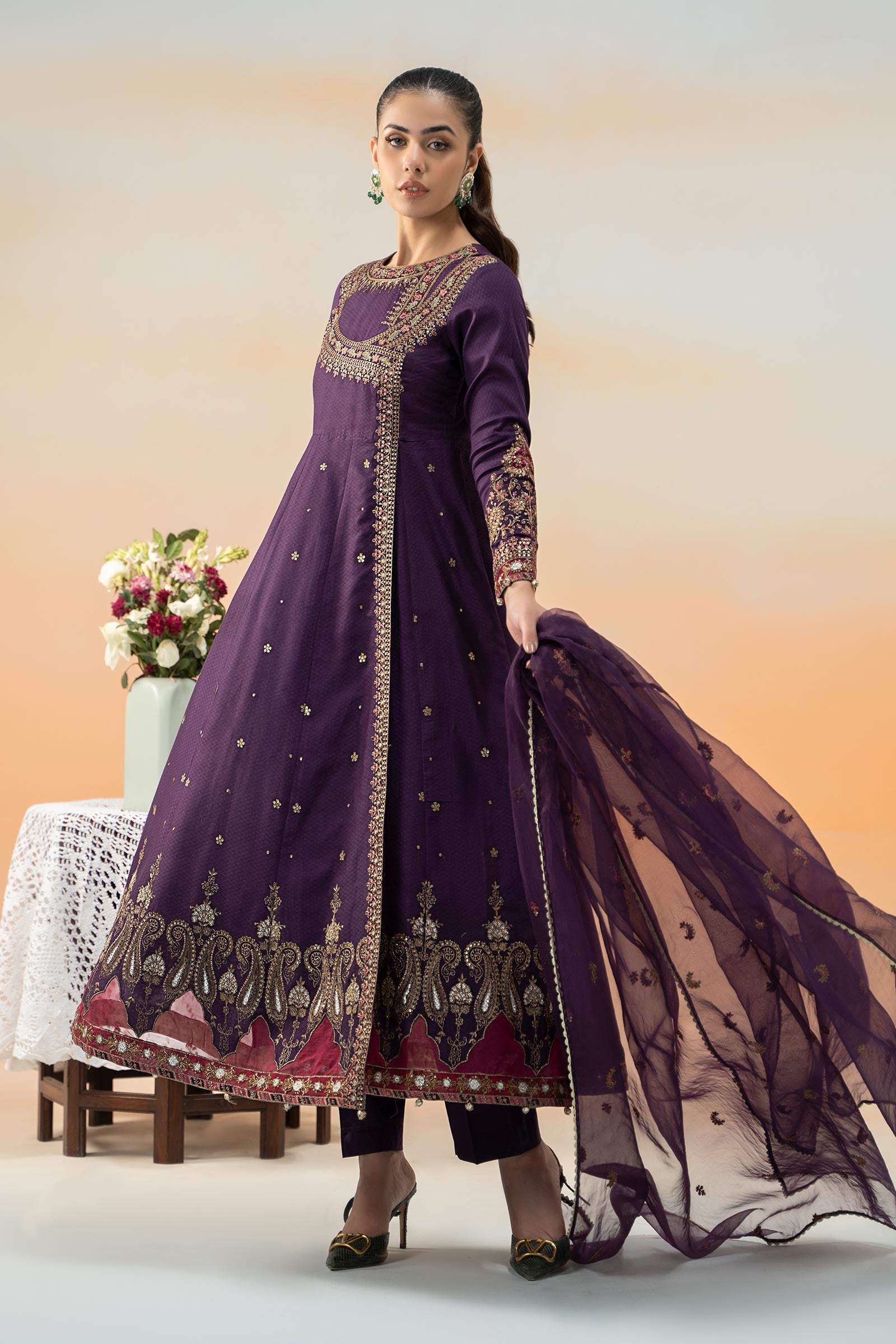 3 Piece Embroidered Dobby Lawn Suit