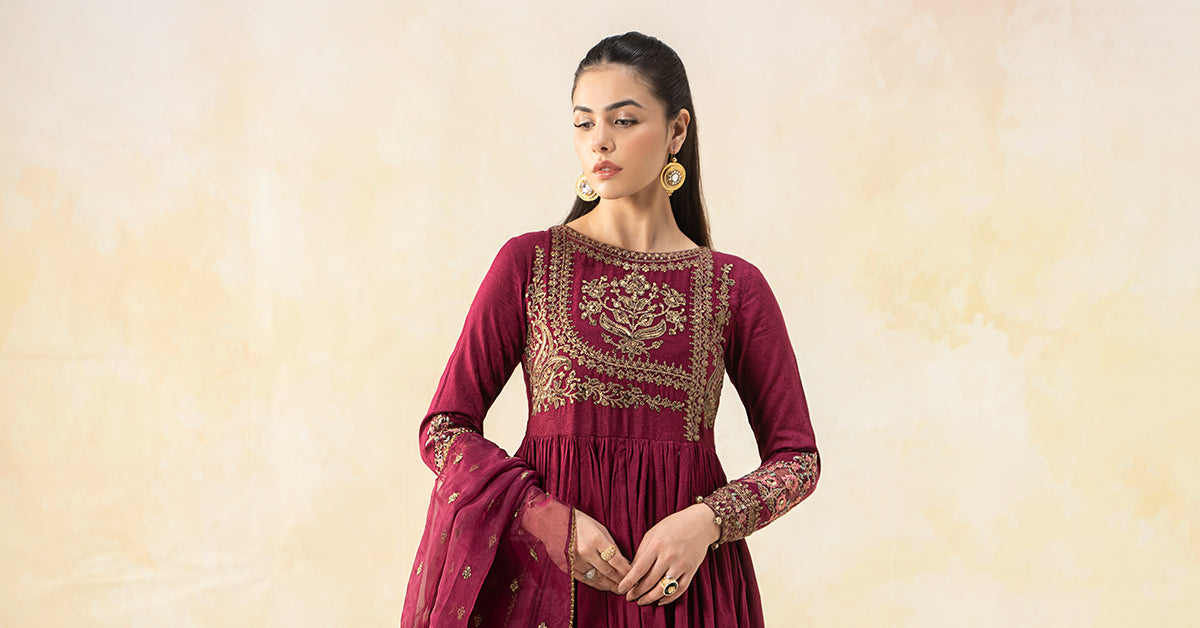 3 Piece Embroidered Self Jacquard Lawn Suit