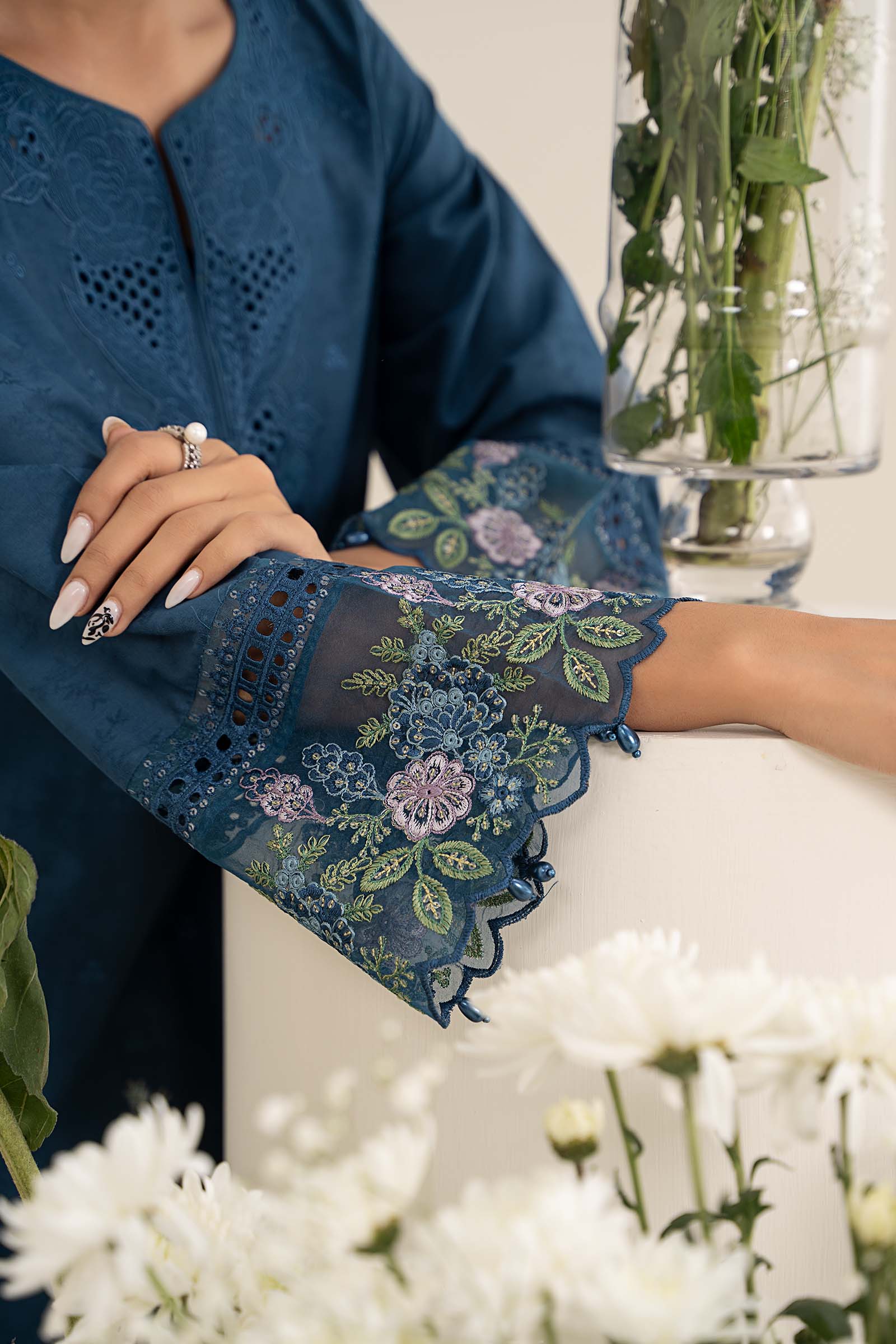 3 Piece Embroidered Self Jacquard Lawn Suit