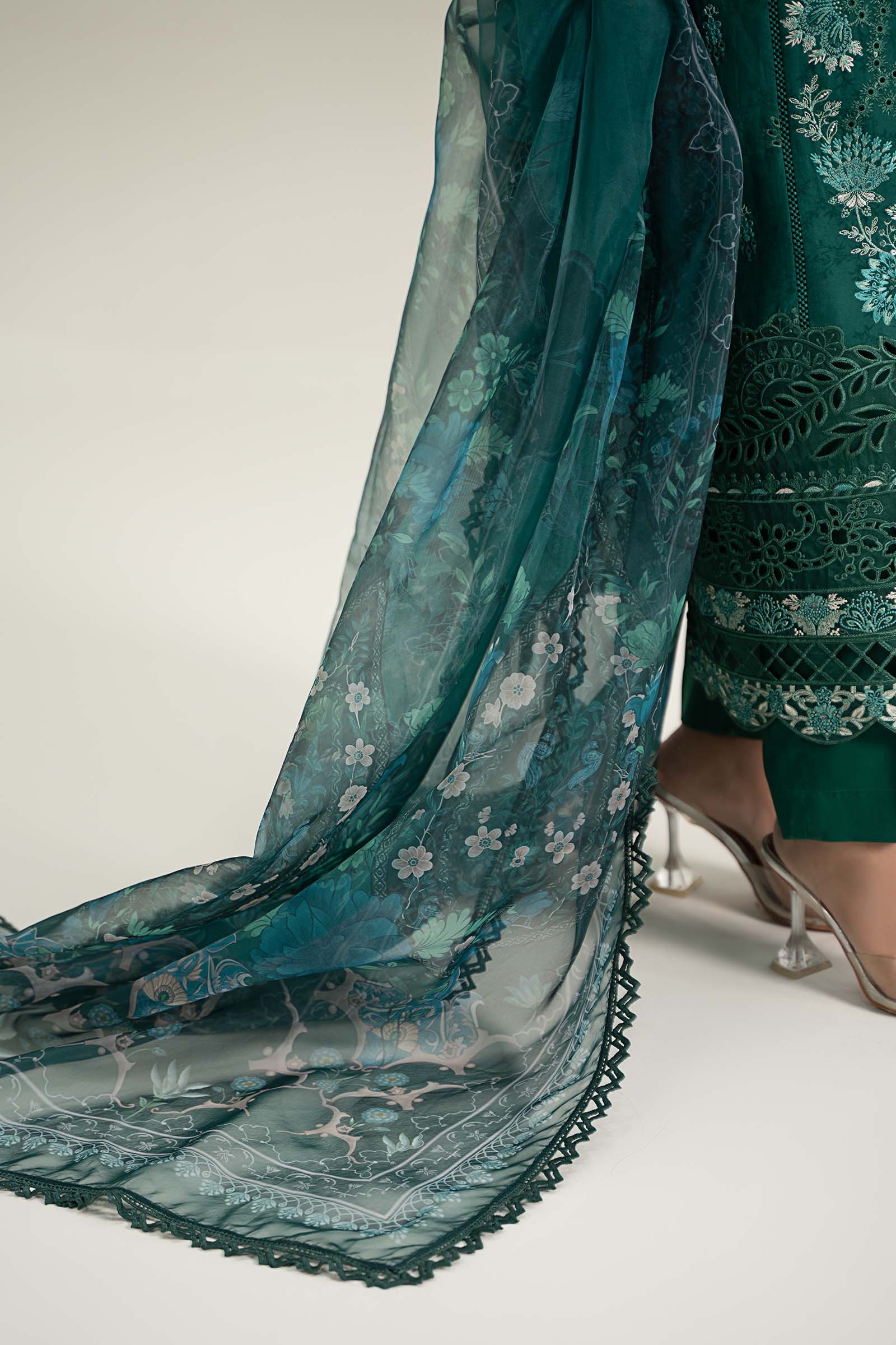 3 Piece Embroidered Self Jacquard Lawn Suit