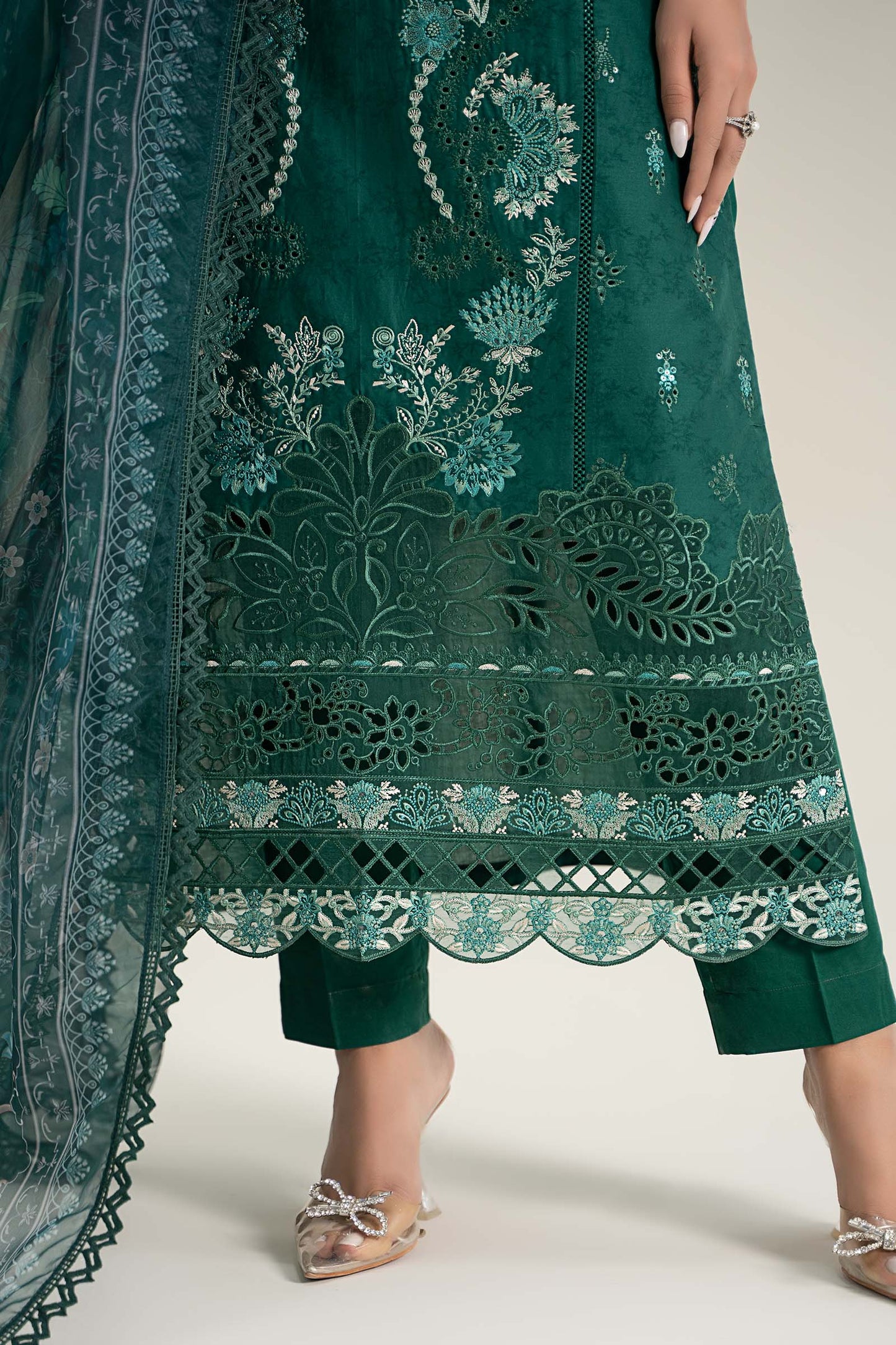3 Piece Embroidered Self Jacquard Lawn Suit