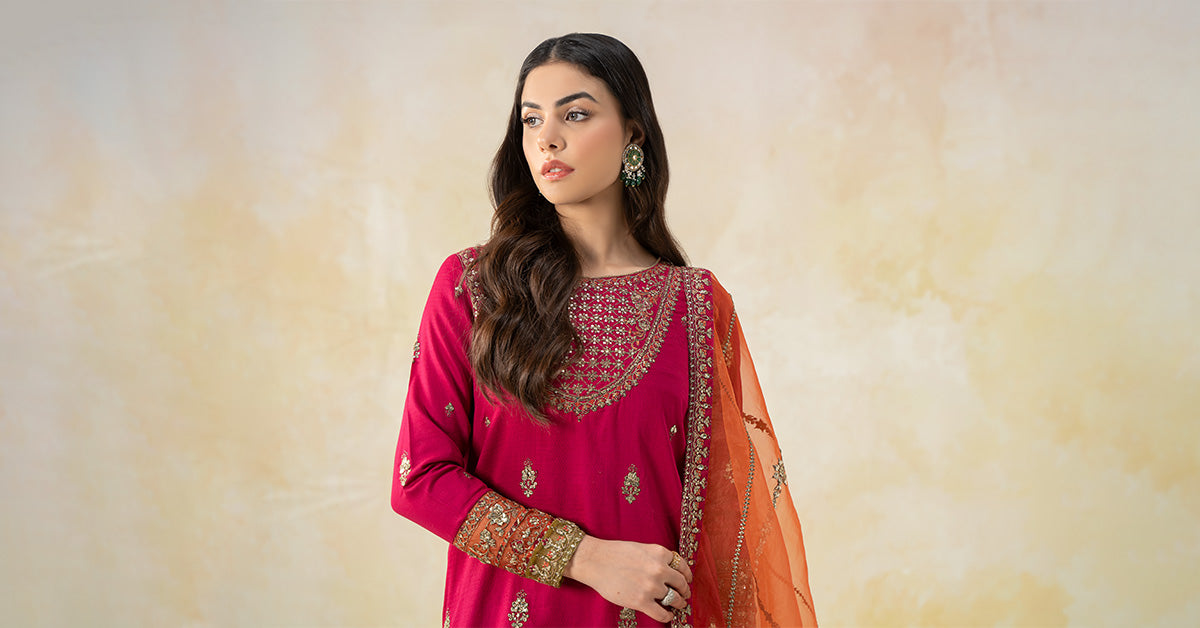 3 Piece Embroidered Dobby Lawn Suit