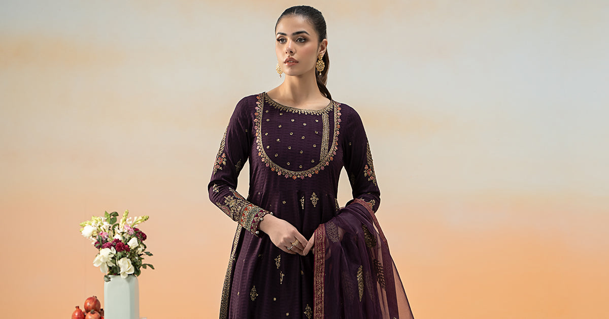 3 Piece Embroidered Doby Lawn Suit