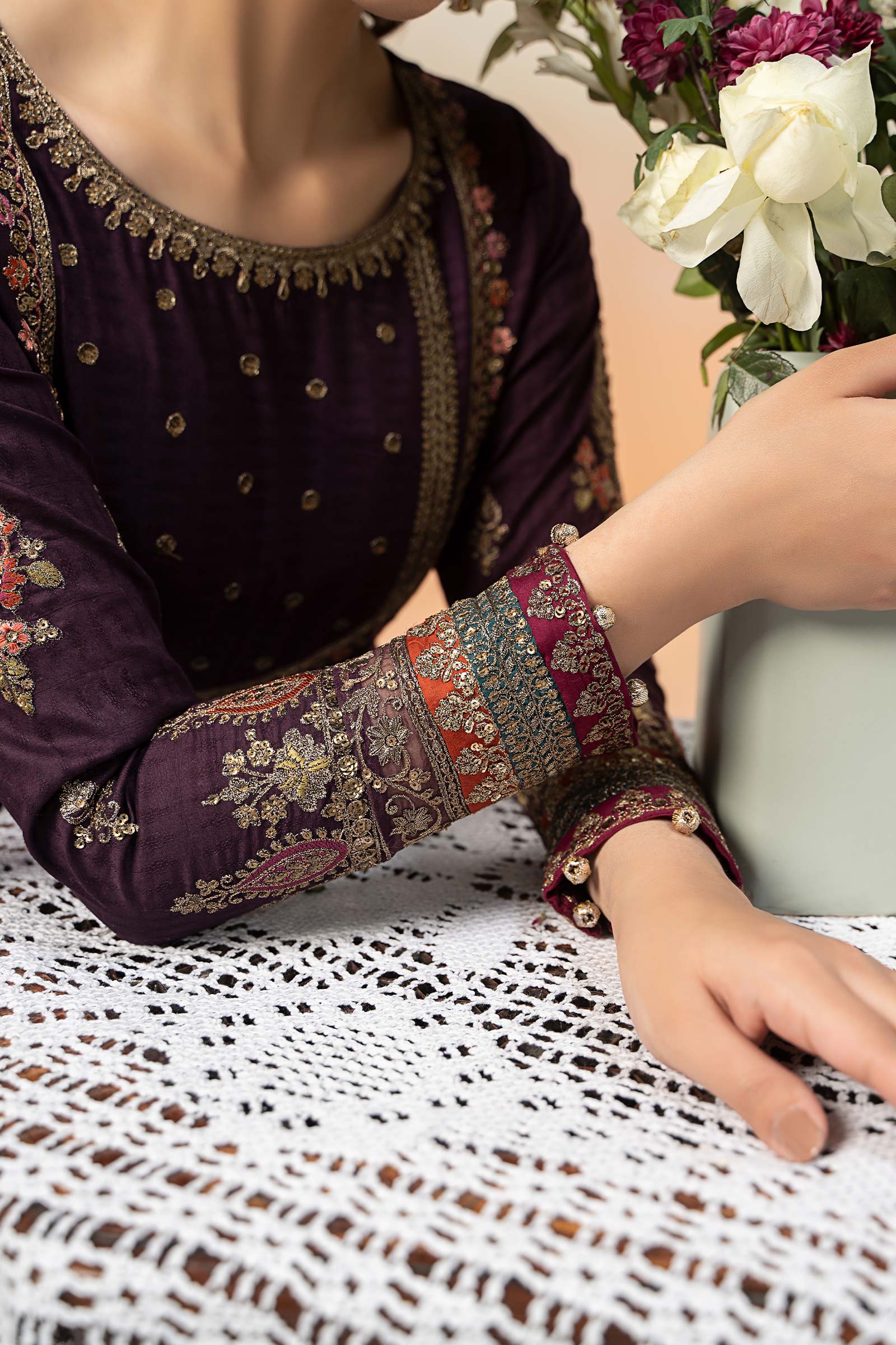 3 Piece Embroidered Doby Lawn Suit