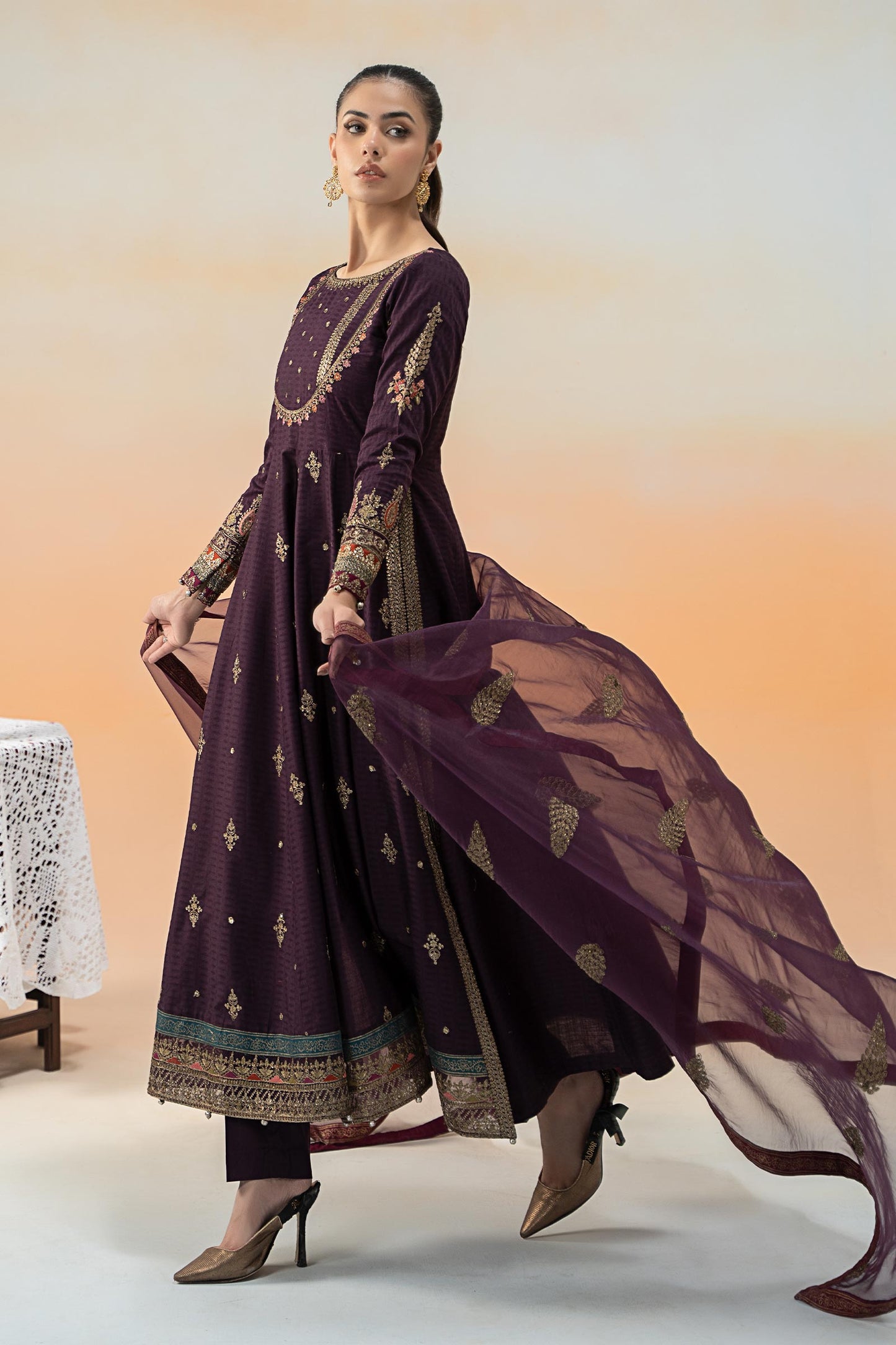 3 Piece Embroidered Doby Lawn Suit