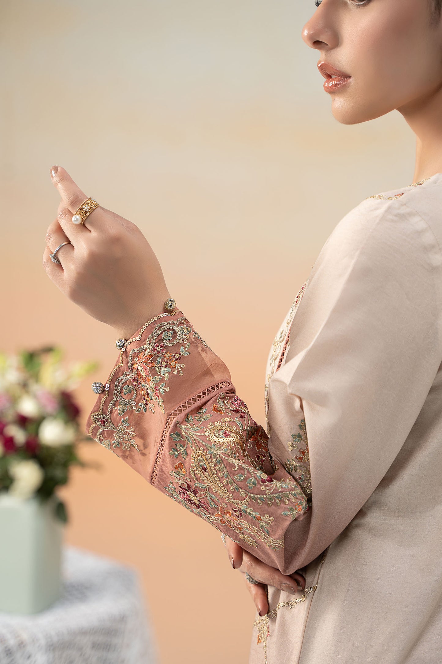 3 Piece Embroidered Self Jacquard Lawn Suit